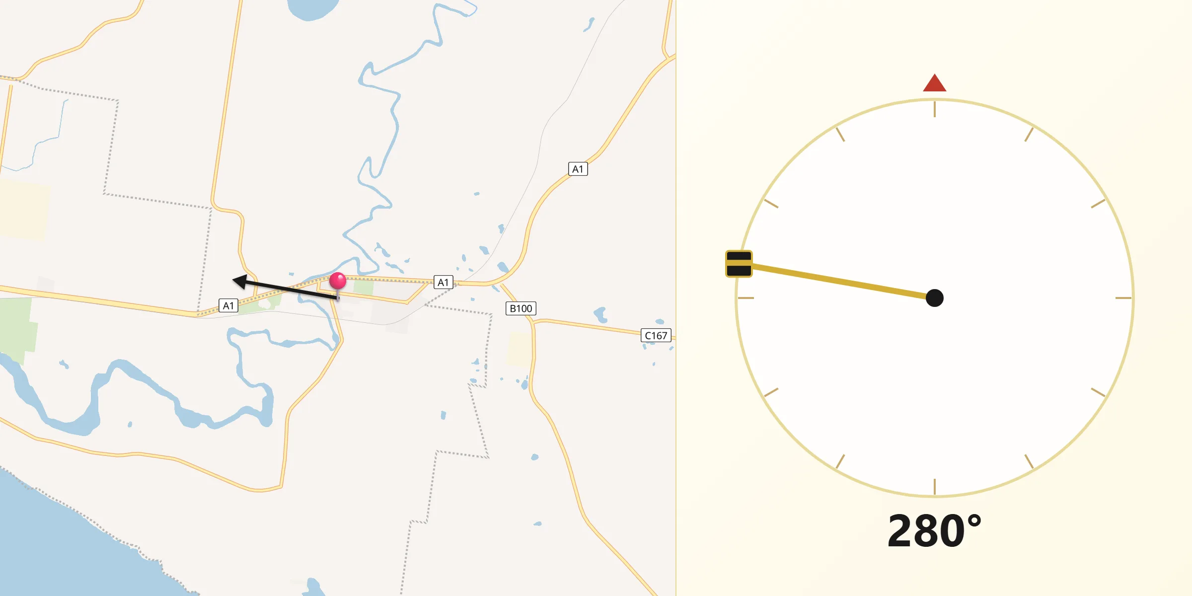 Qibla Direction from Allansford