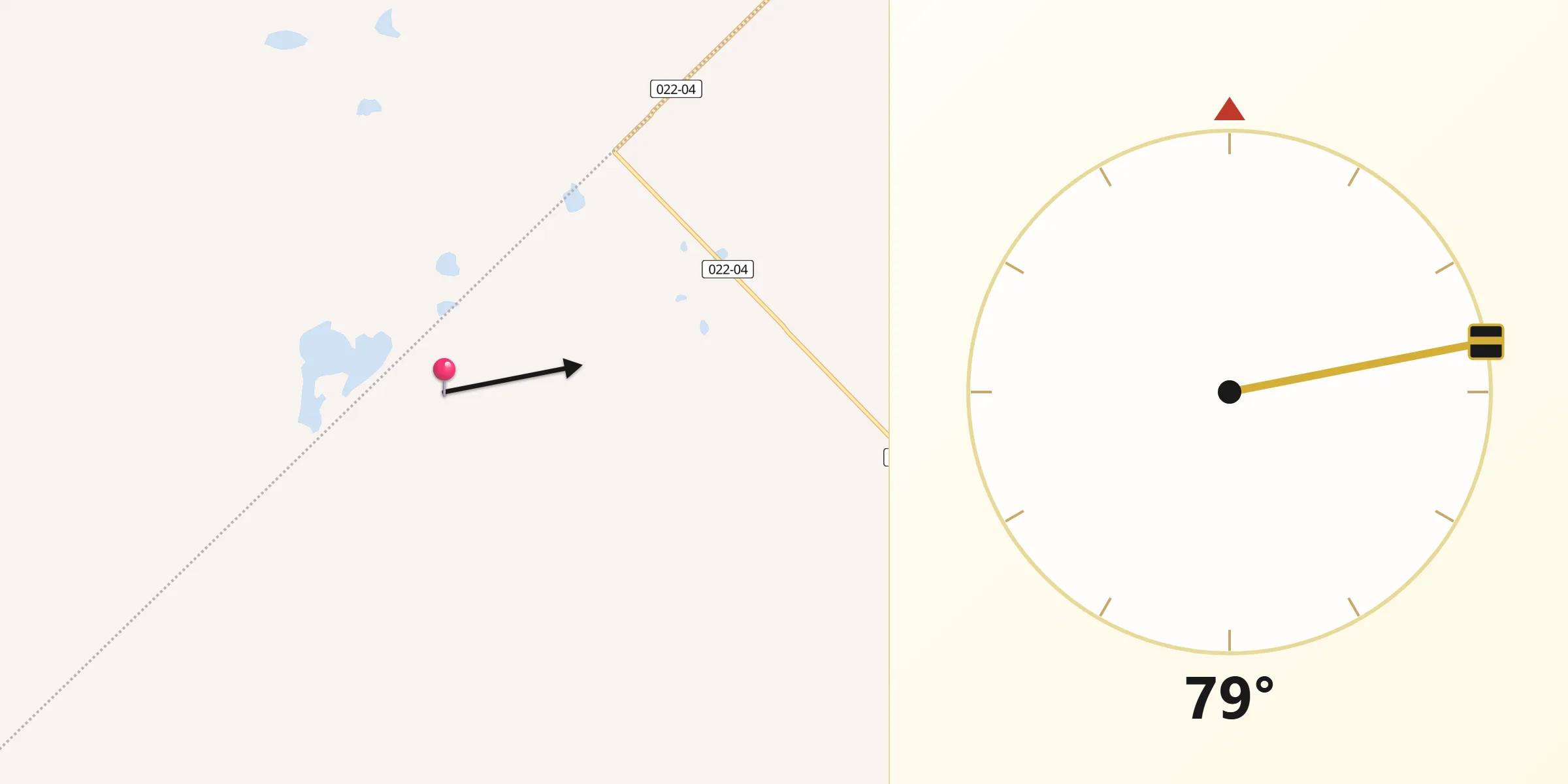 Dirección de la Qibla desde Tres Arroyos