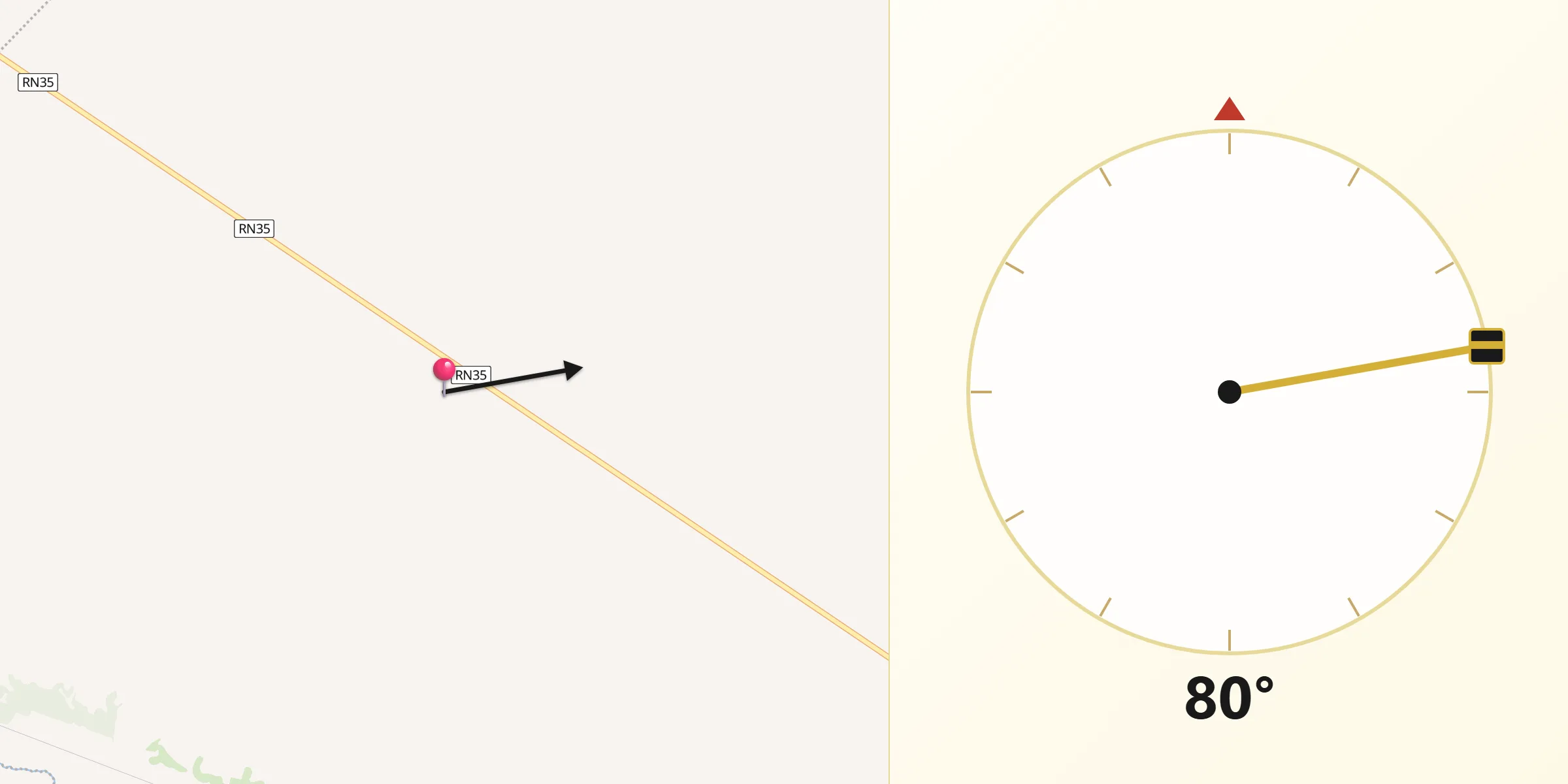 Direzione della Qibla da Bahía Blanca