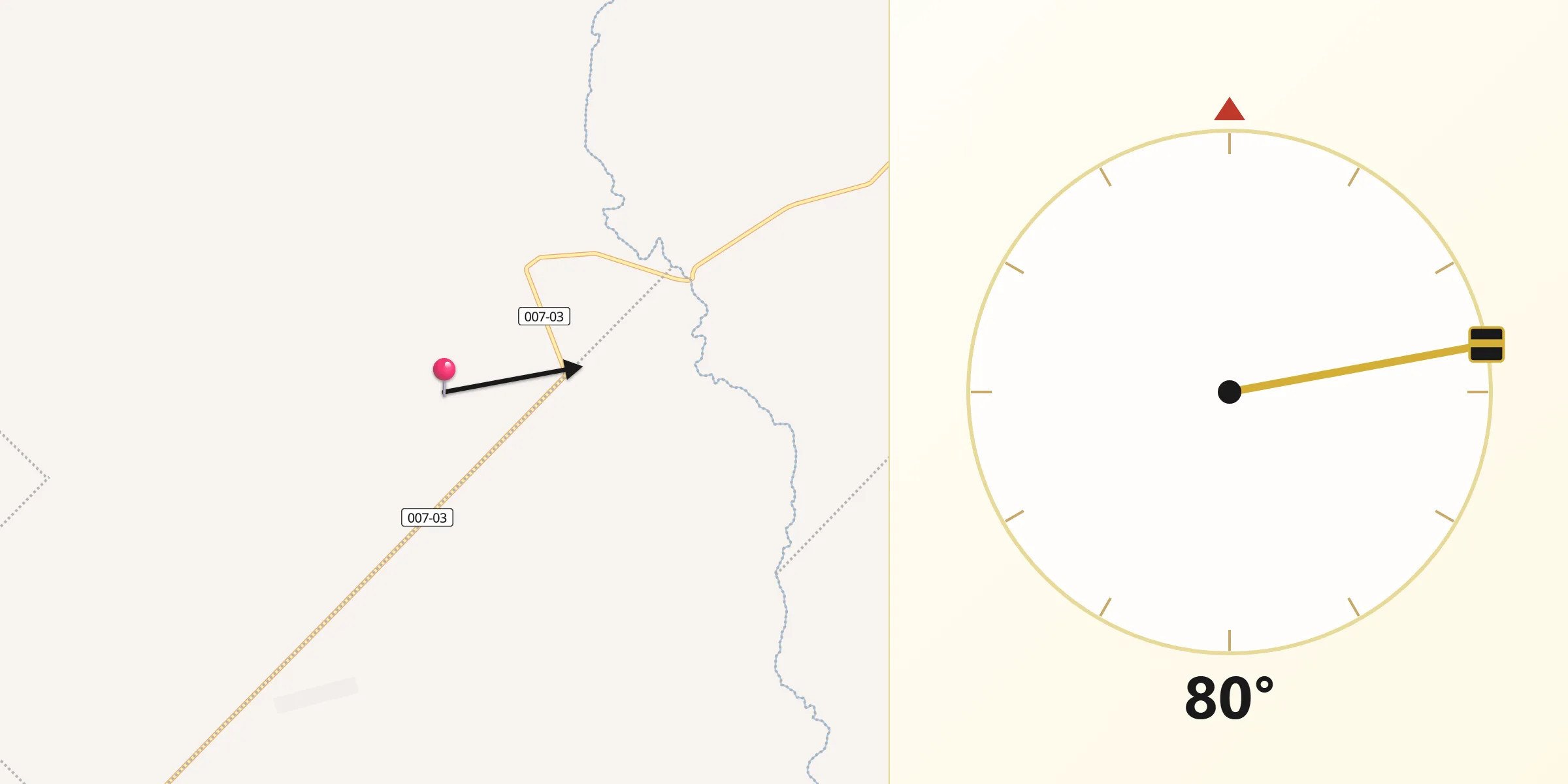 Dirección de la Qibla desde Coronel Dorrego