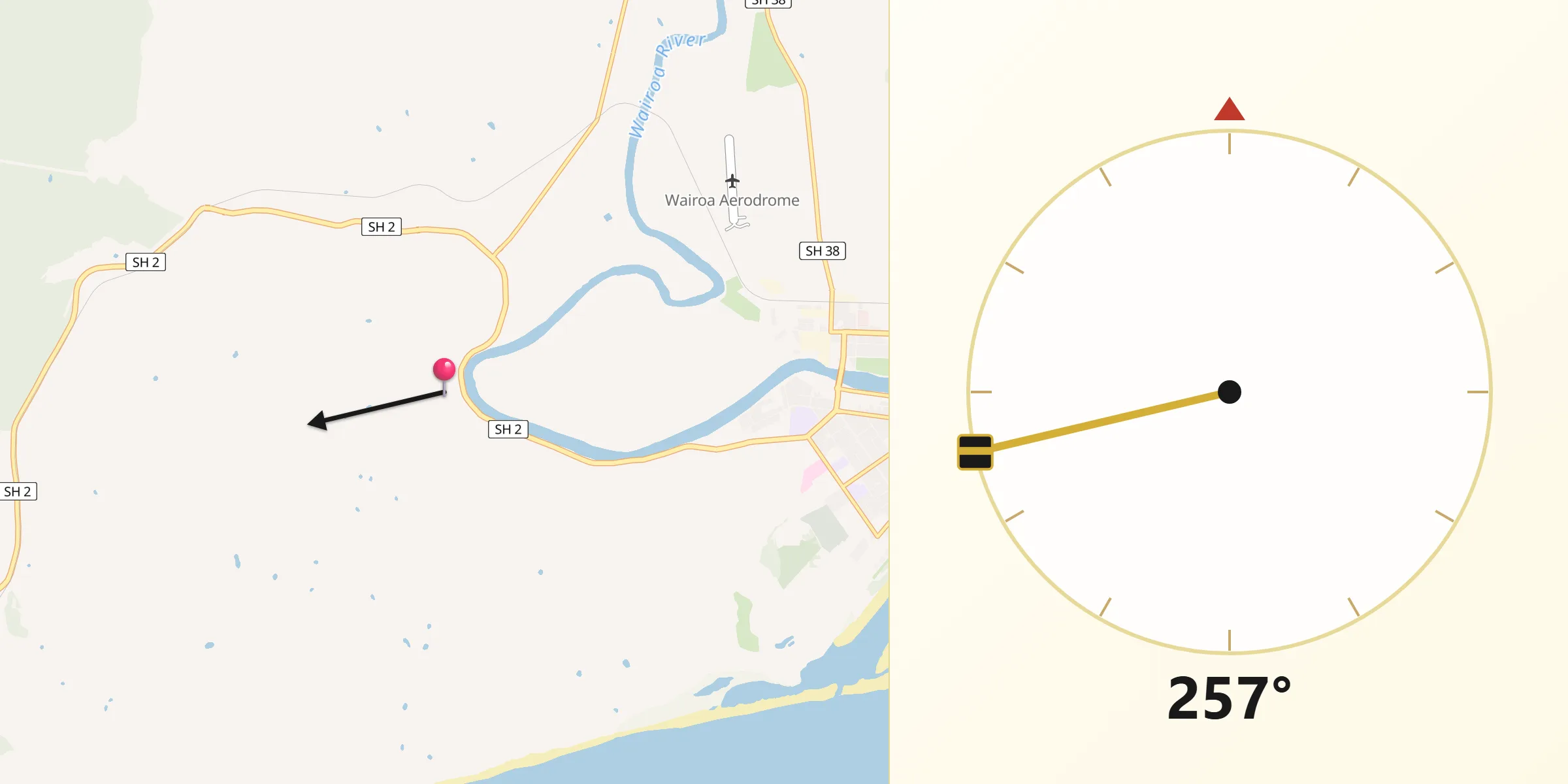 Qibla Direction from Wairoa