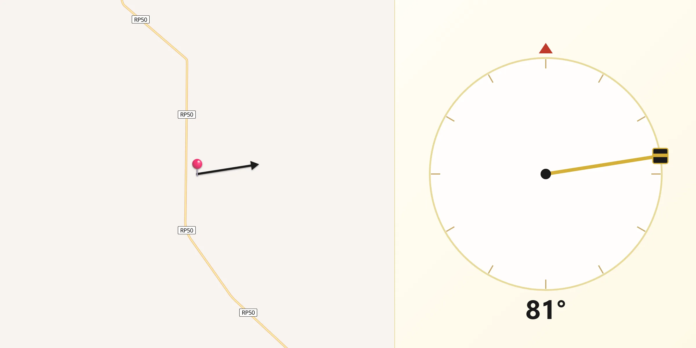 Dirección de la Qibla desde Villarino