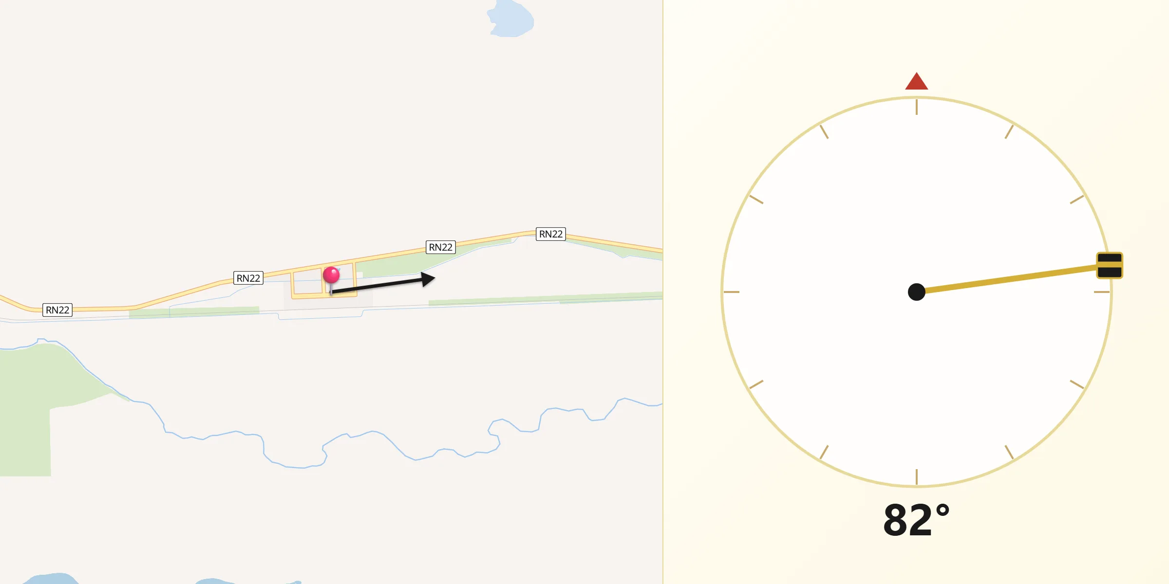 Dirección de la Qibla desde Coronel Belisle