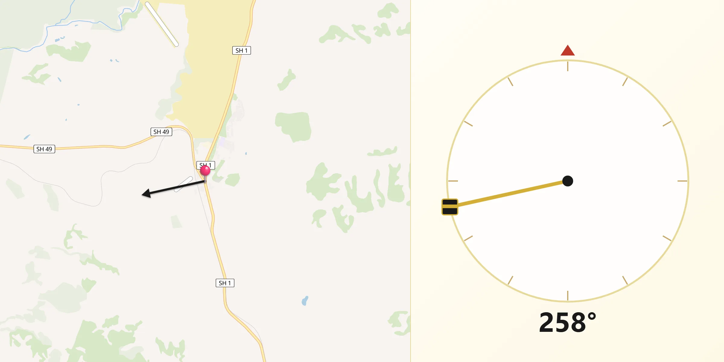 Qibla Direction from Waiouru