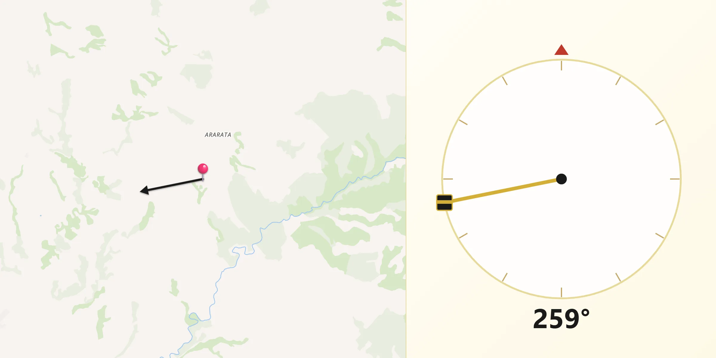 Qibla Direction from South Taranaki