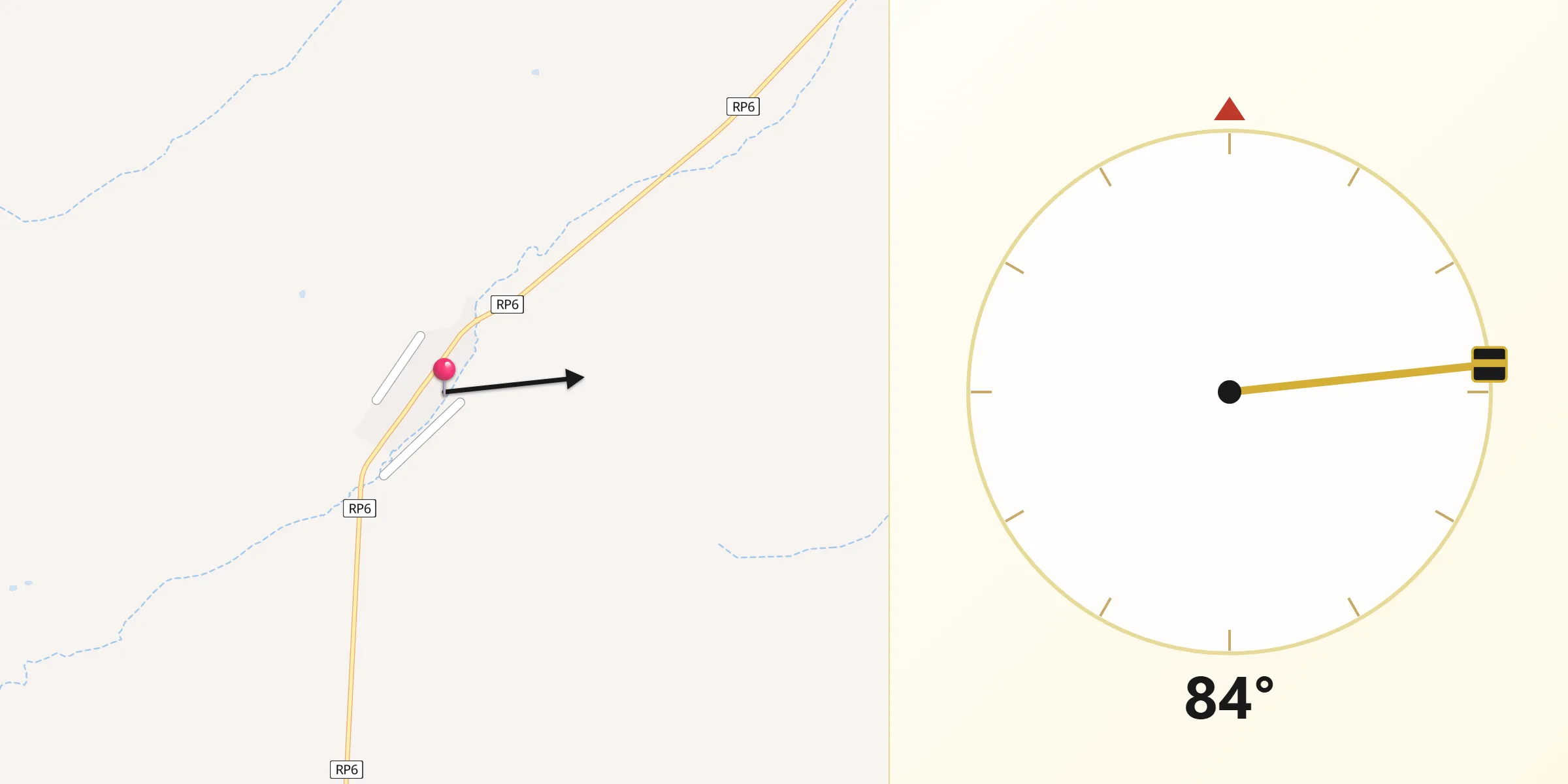 Dirección de la Qibla desde El Cuy