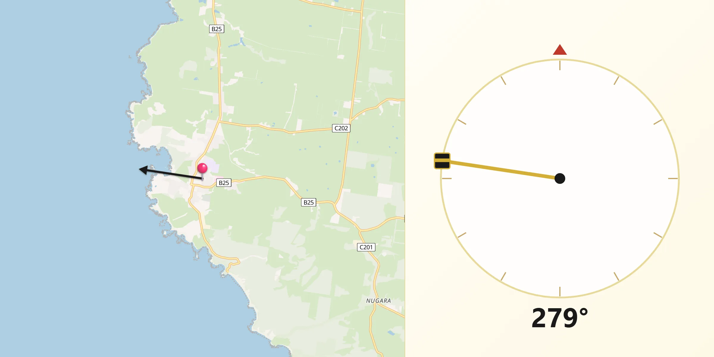Qibla Direction from Currie