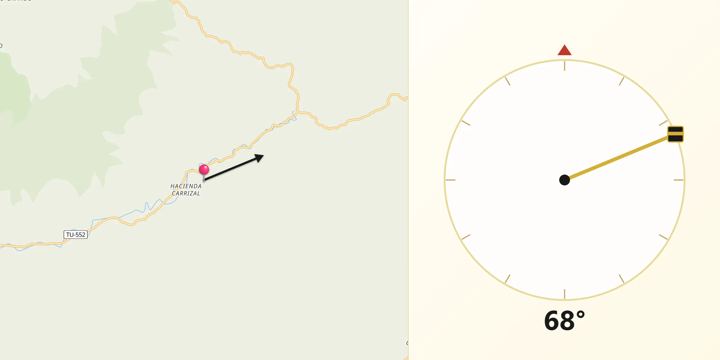 Dirección de la Qibla desde Provincia de Contralmirante Villar