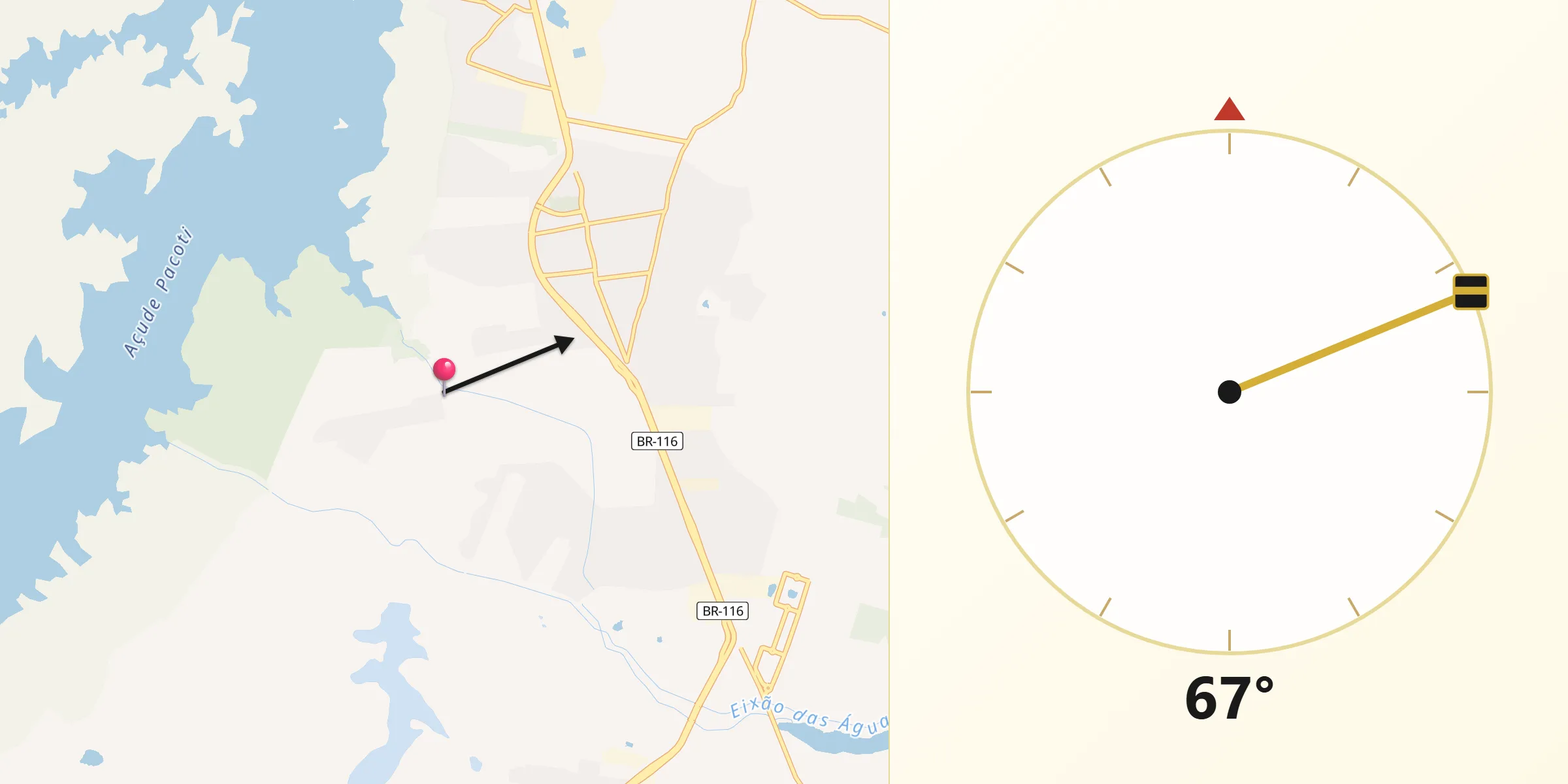 Direção da Qibla a partir de Horizonte