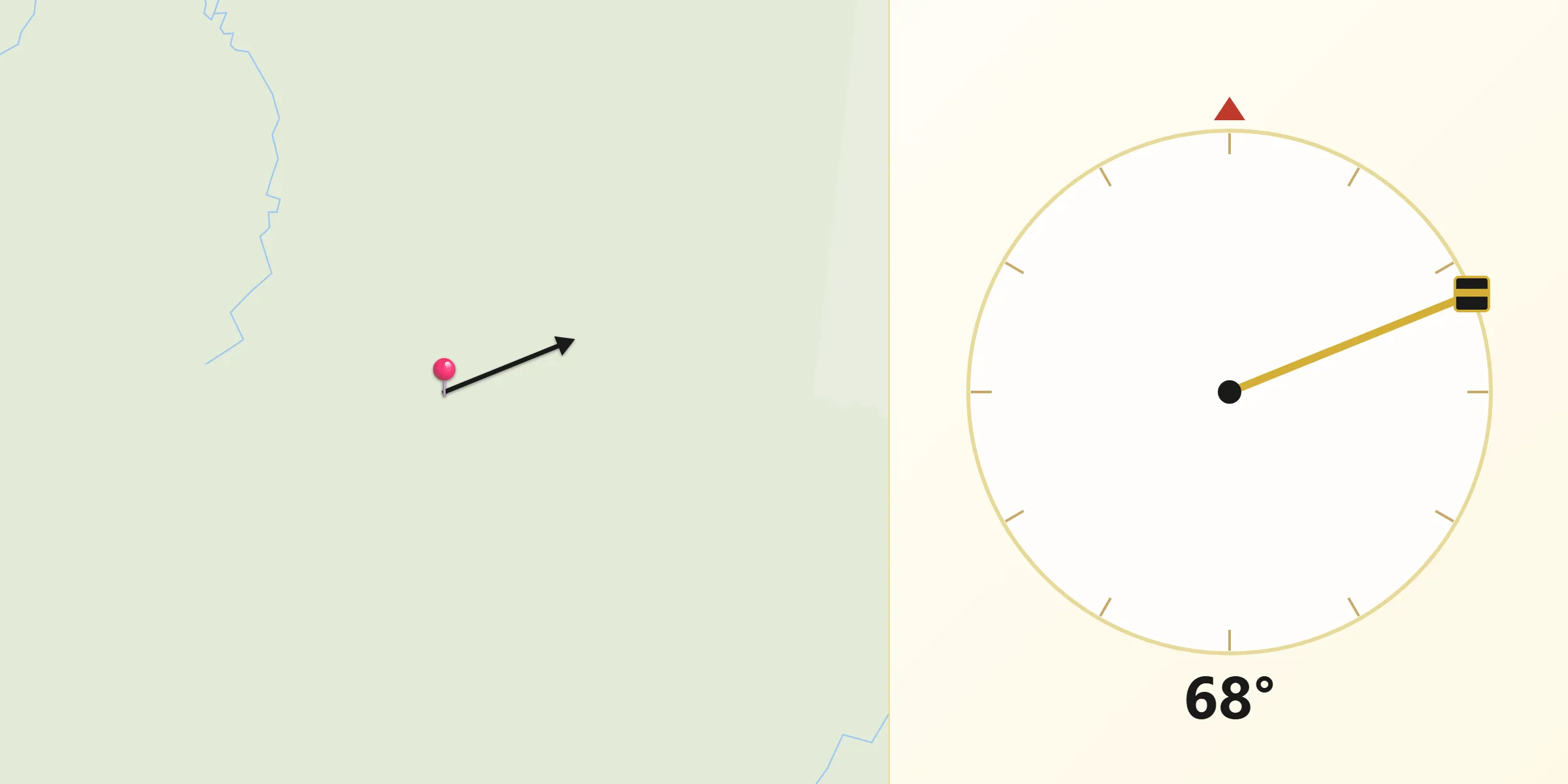 Dirección de la Qibla desde Condorcanqui