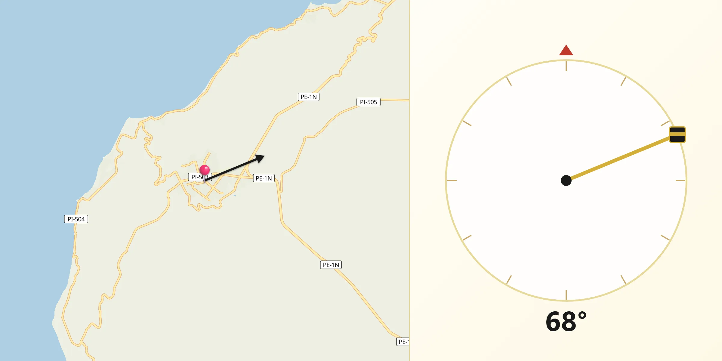 Dirección de la Qibla desde El Alto