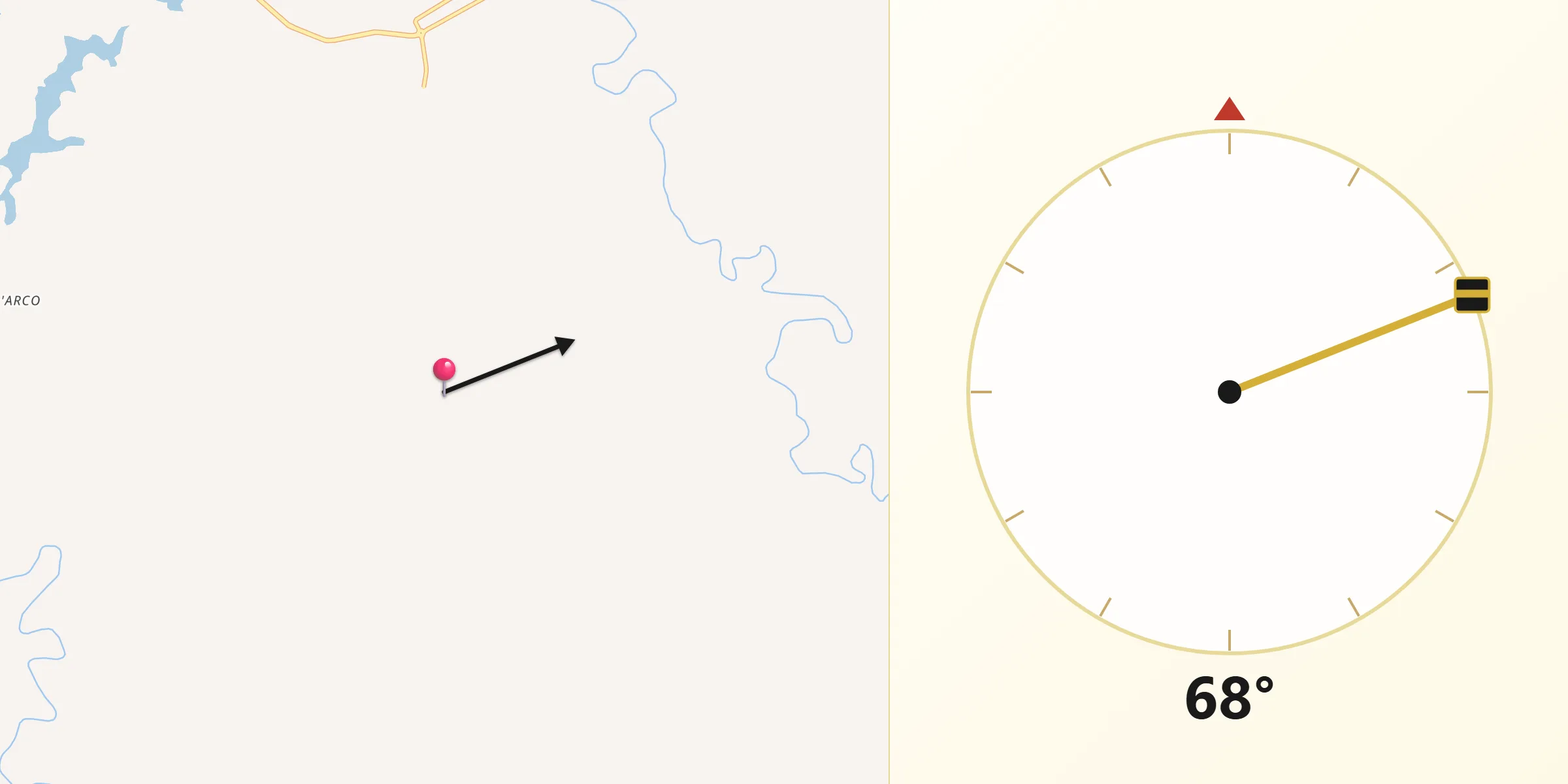 Direção da Qibla a partir de Bacabal
