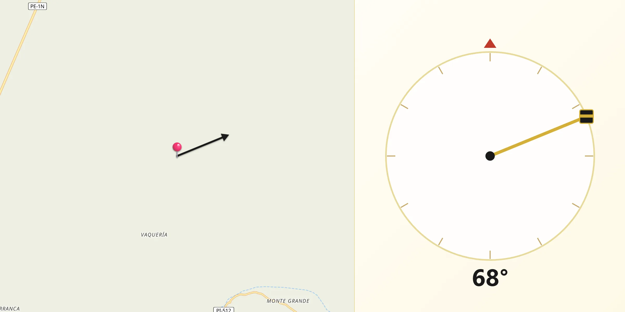 Dirección de la Qibla desde Provincia de Talara