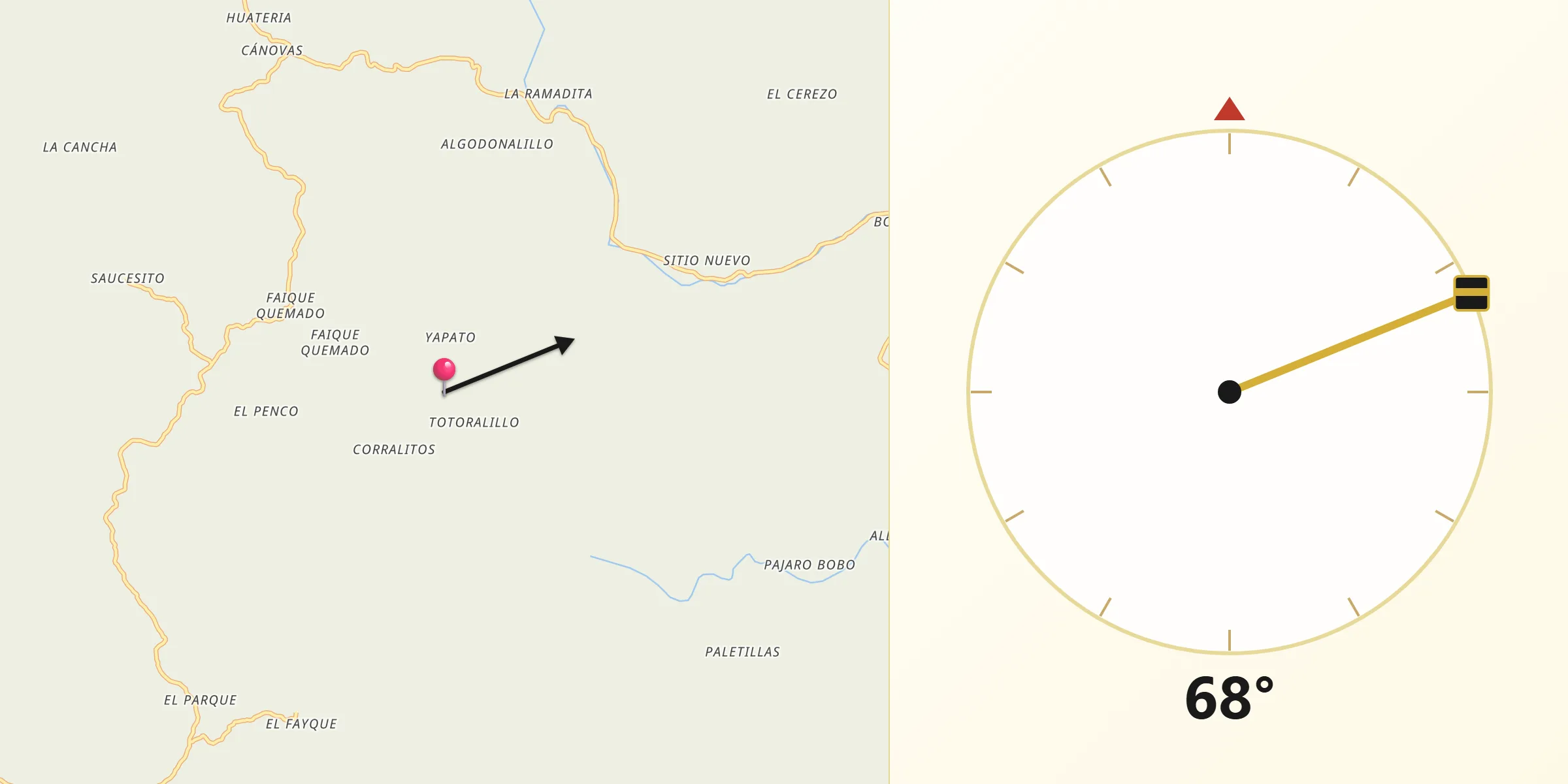 Dirección de la Qibla desde Provincia de Sullana
