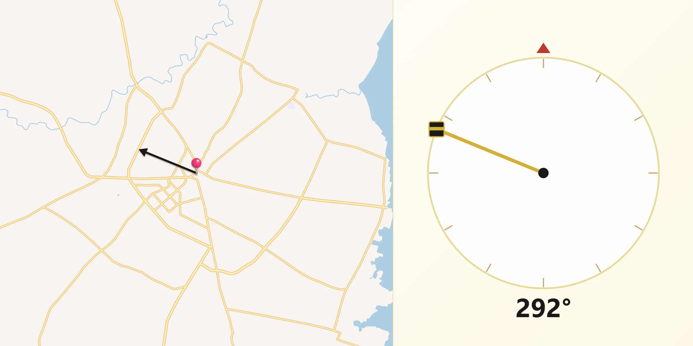 Qibla Direction from Watampone