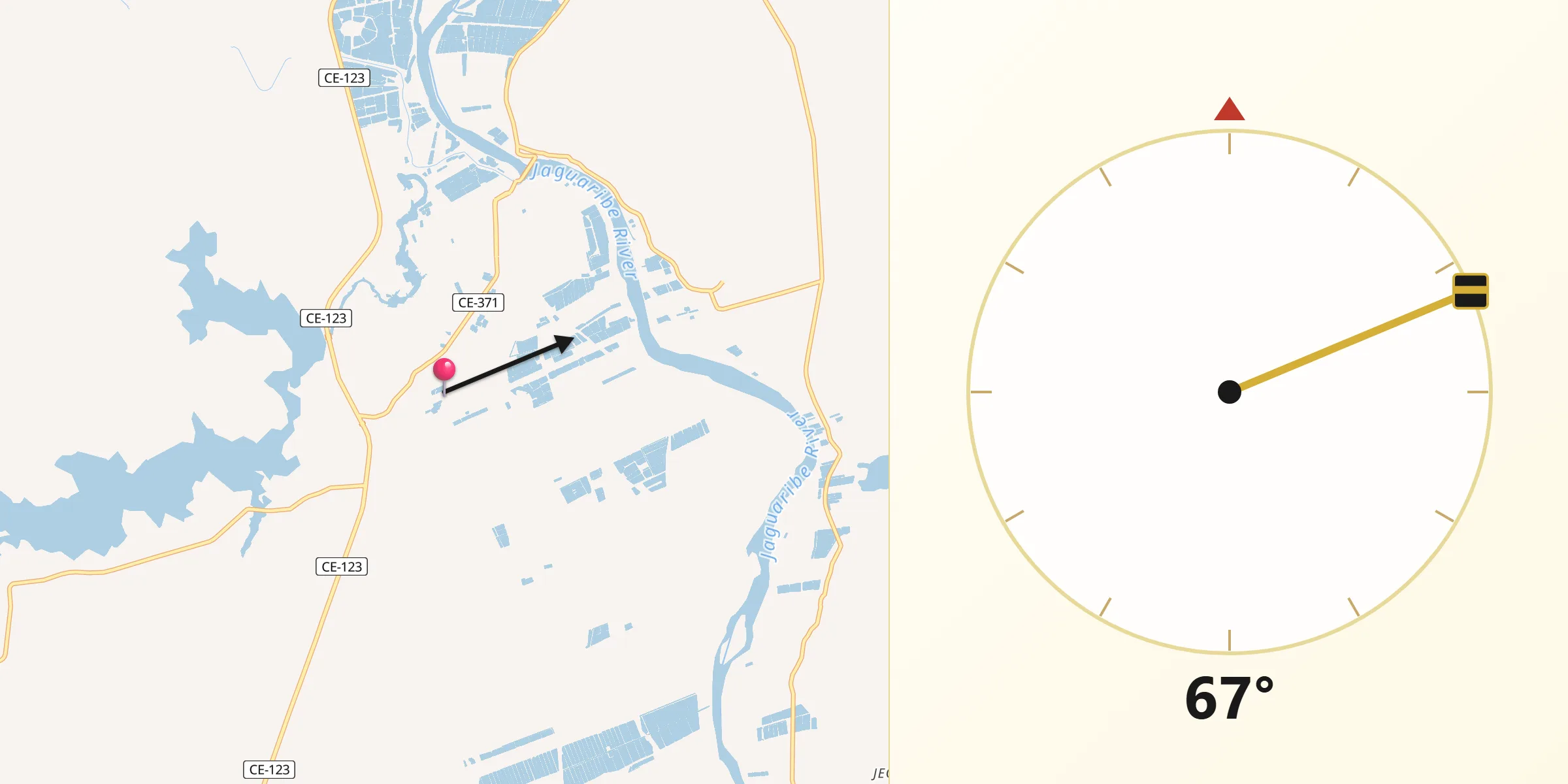Direção da Qibla a partir de Itaiçaba