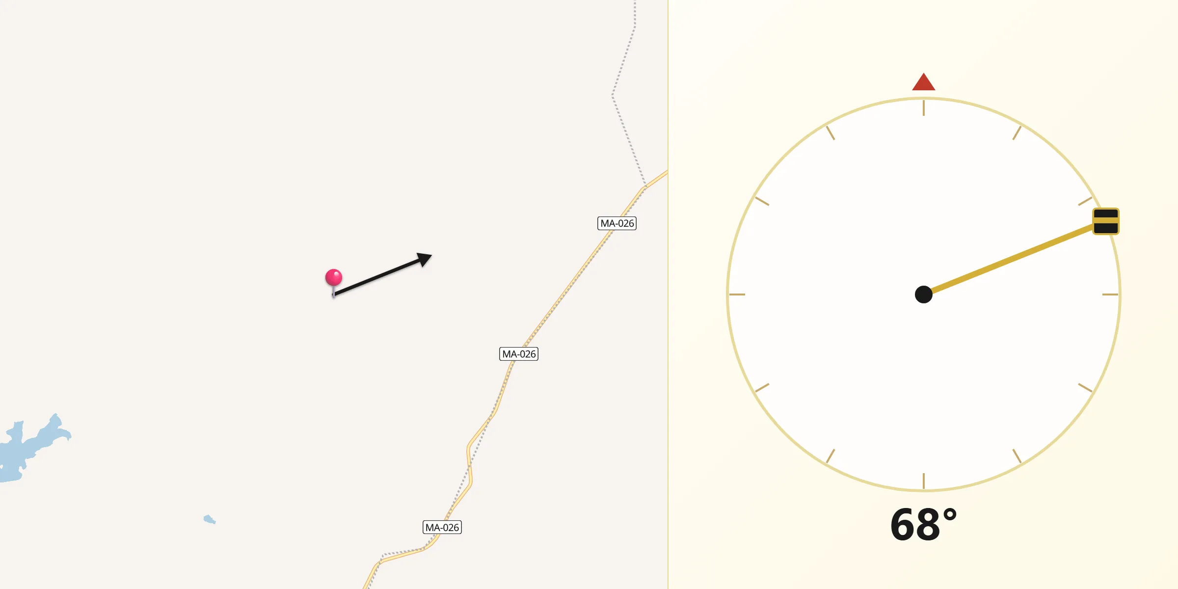Direção da Qibla a partir de Capinzal do Norte