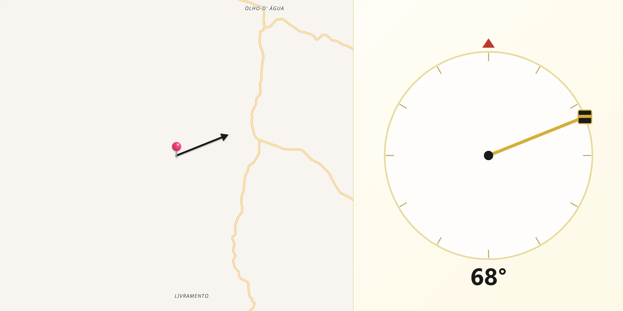 Direção da Qibla a partir de Santo Antônio dos Lopes