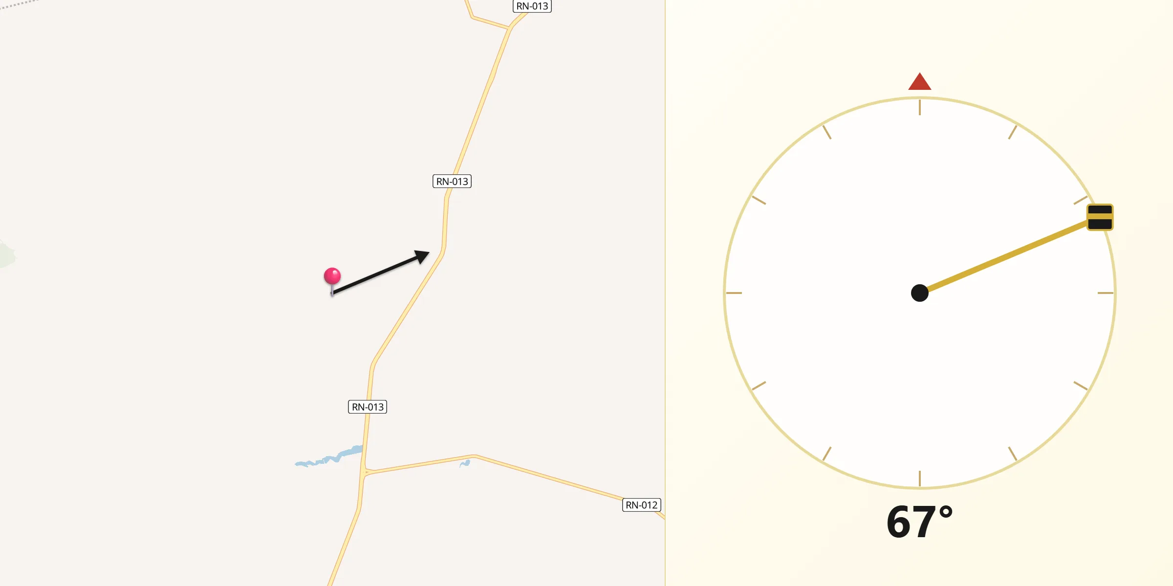 Direção da Qibla a partir de Tibau