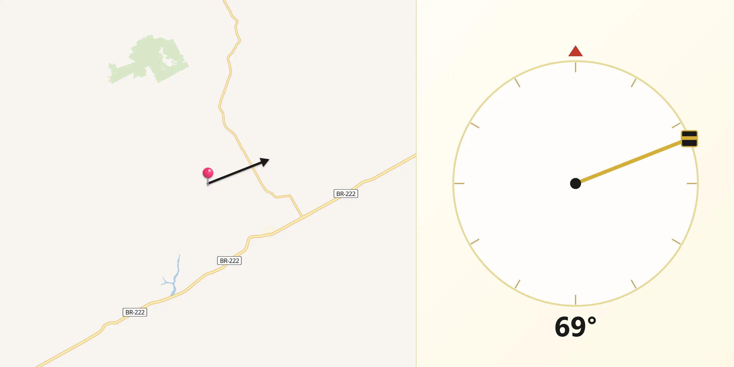 Direção da Qibla a partir de Abel Figueiredo