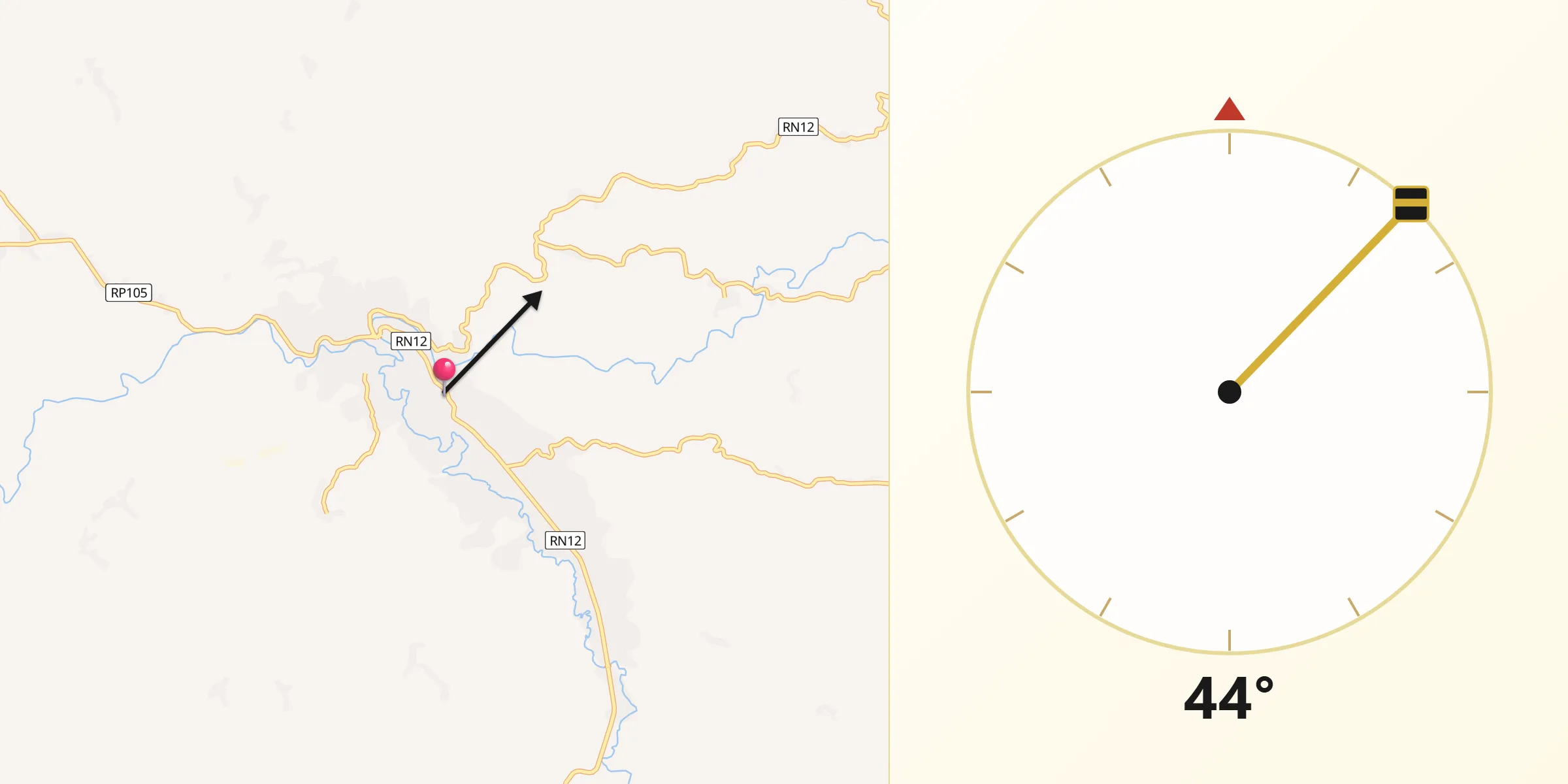 Direction vers la Qibla depuis Tshela