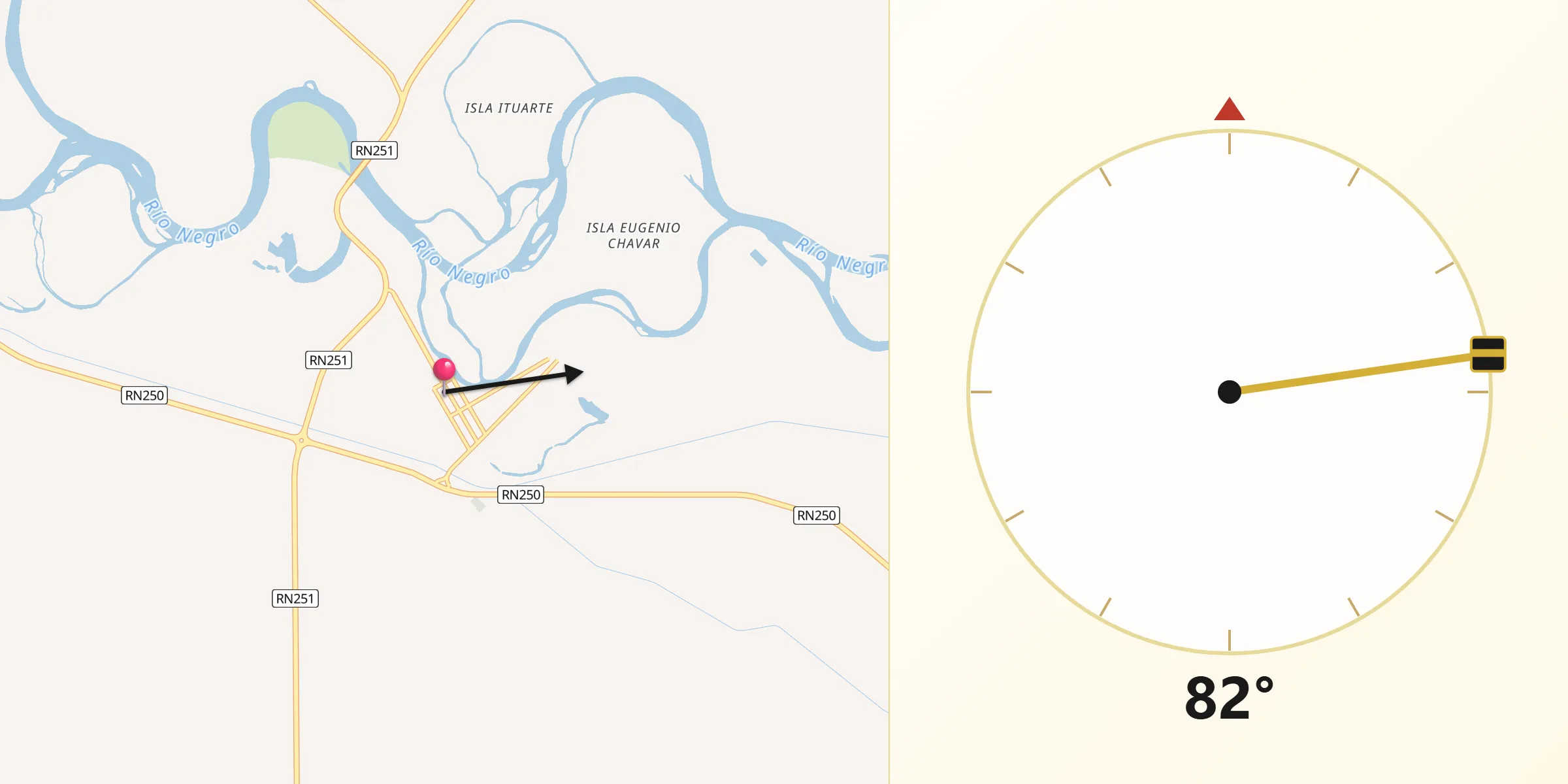 Dirección de la Qibla desde General Conesa