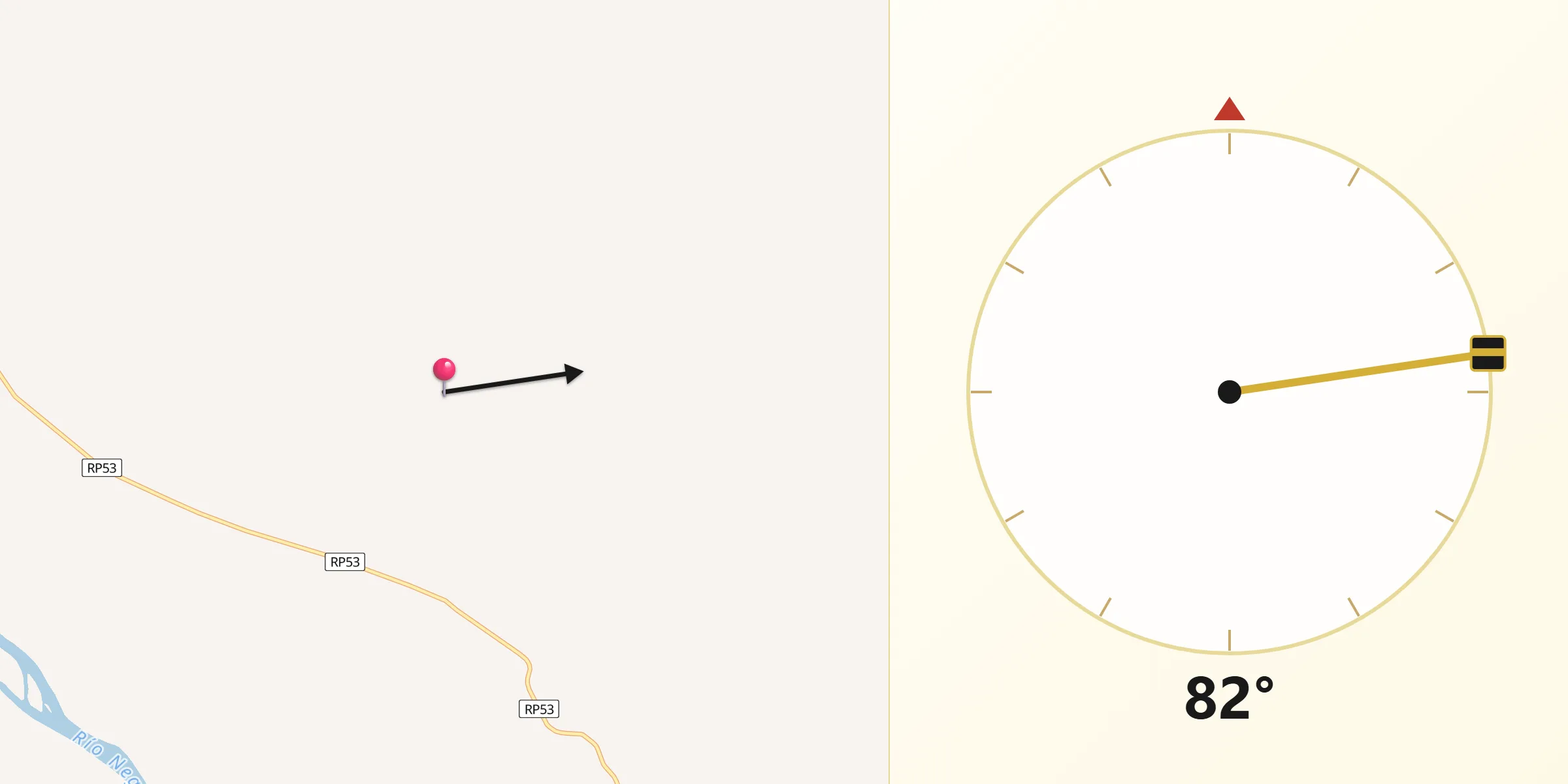 Dirección de la Qibla desde Patagones