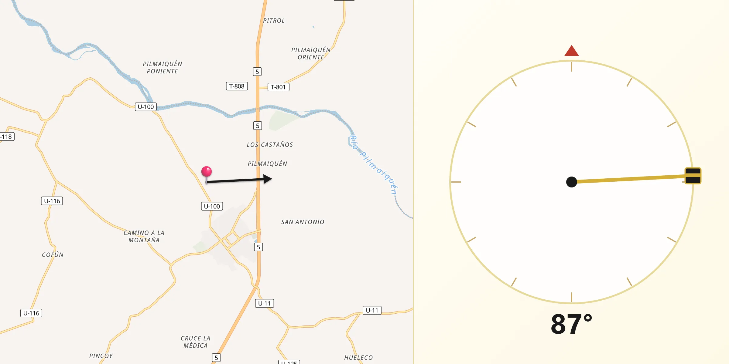 Dirección de la Qibla desde San Pablo