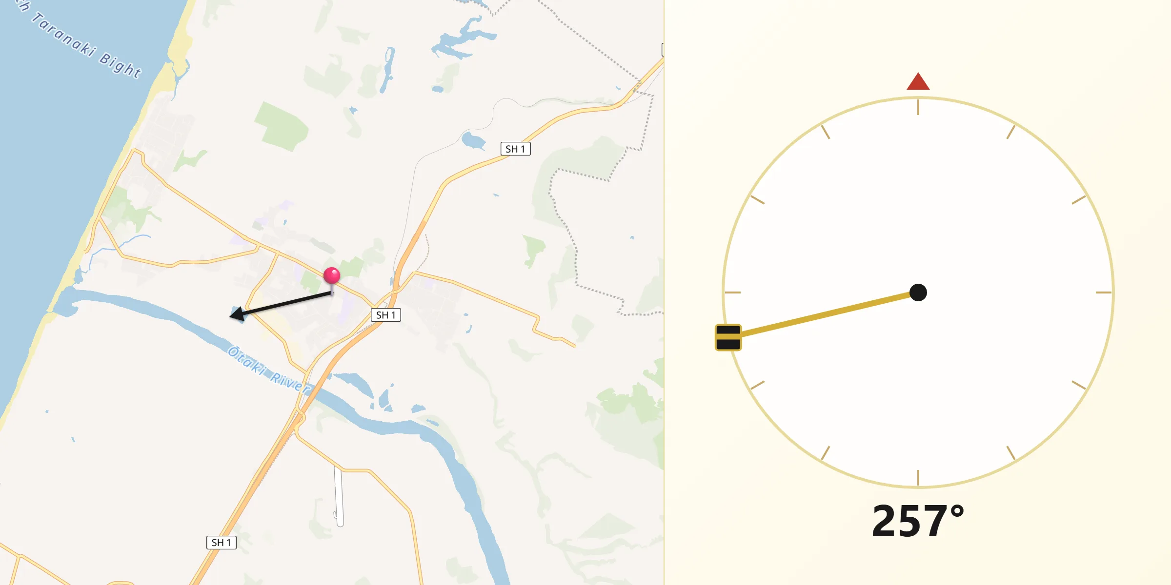 Qibla Direction from Otaki