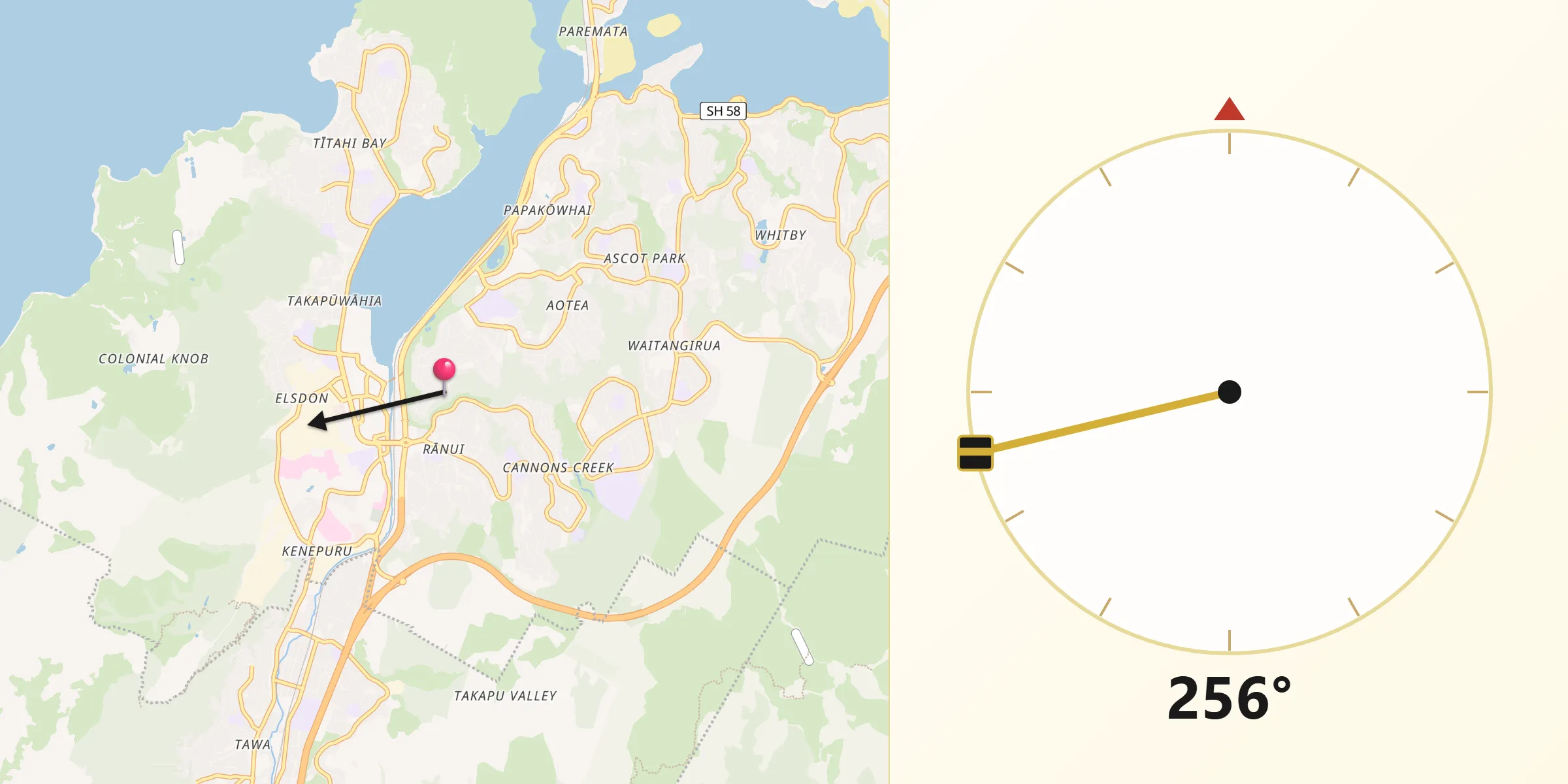 Qibla Direction from Porirua