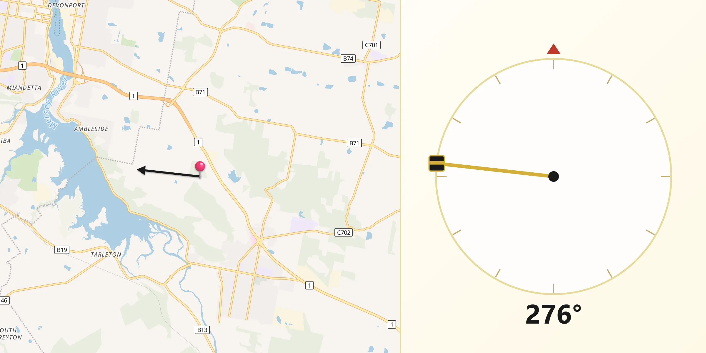 Qibla Direction from Latrobe