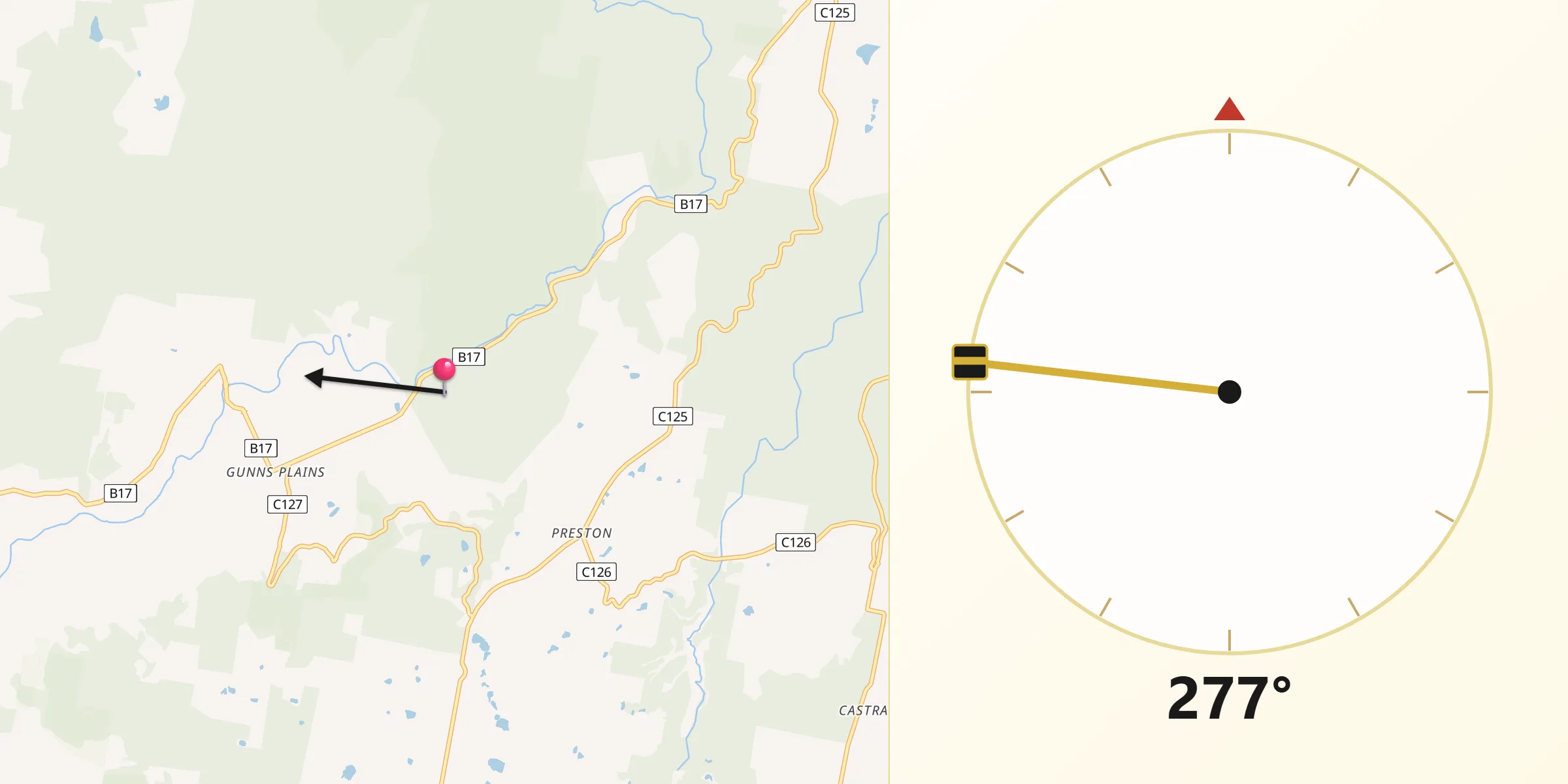 Qibla Direction from Central Coast