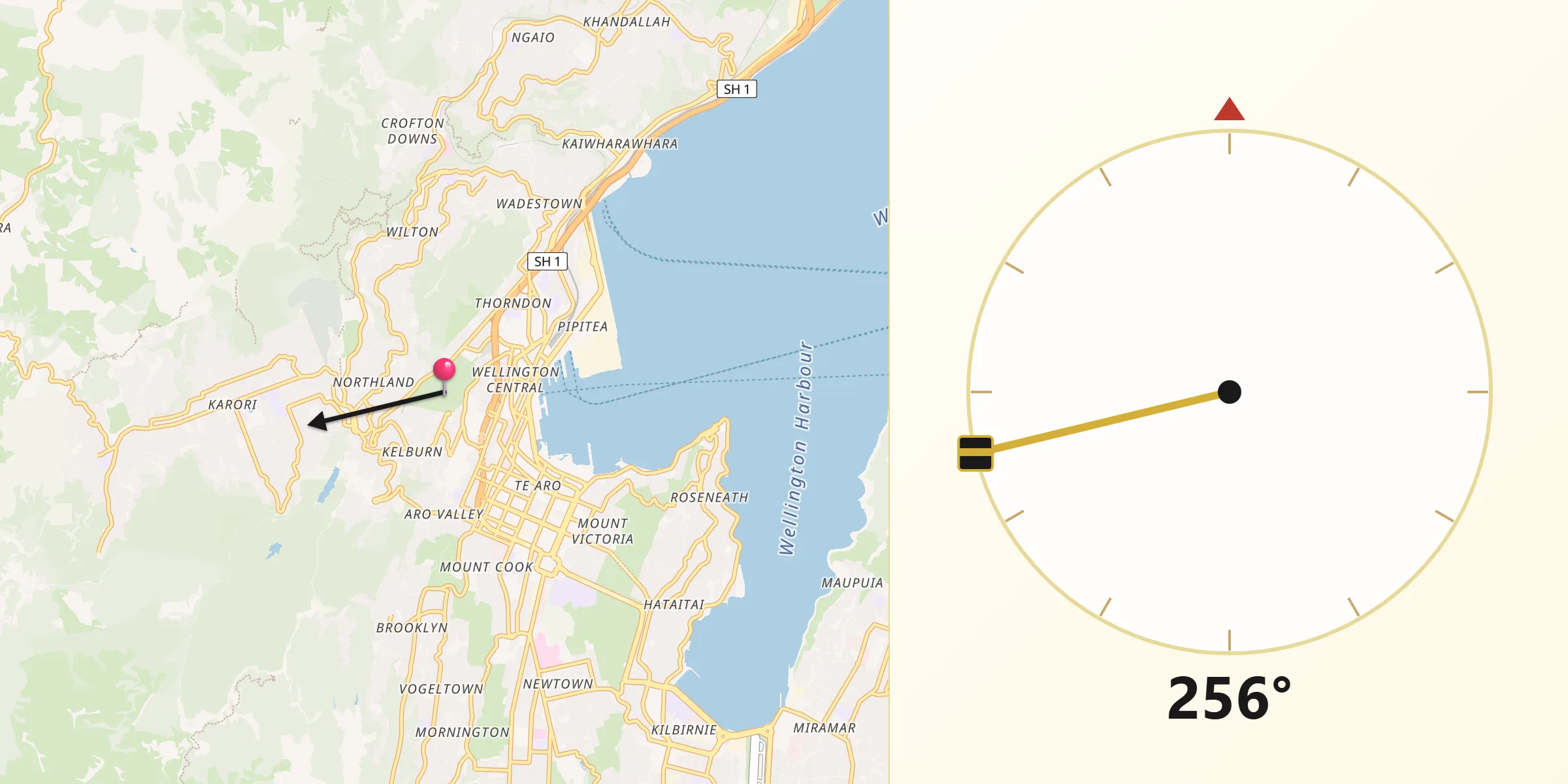 Qibla Direction from Kelburn