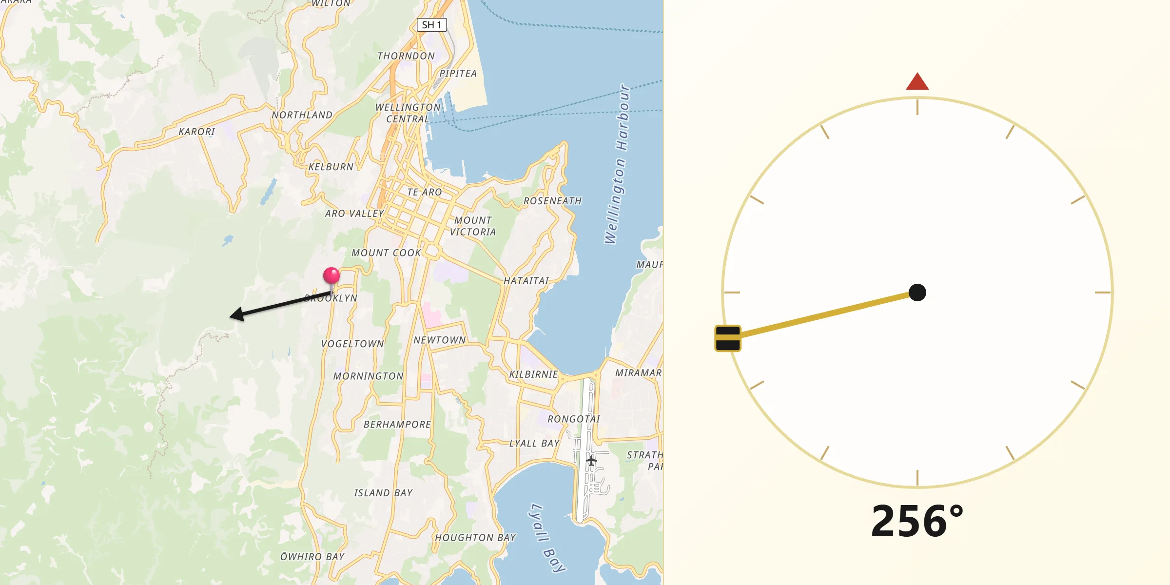 Qibla Direction from Brooklyn