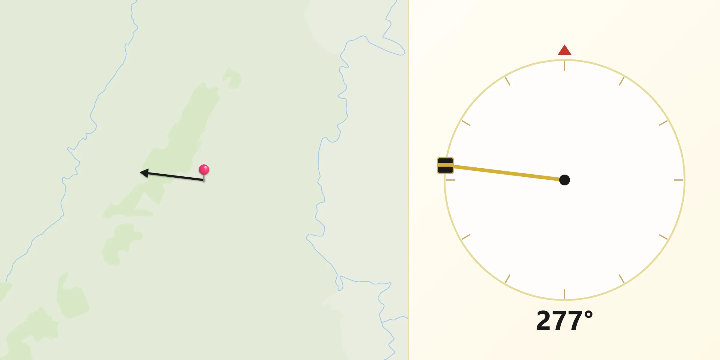 Qibla Direction from Waratah/Wynyard