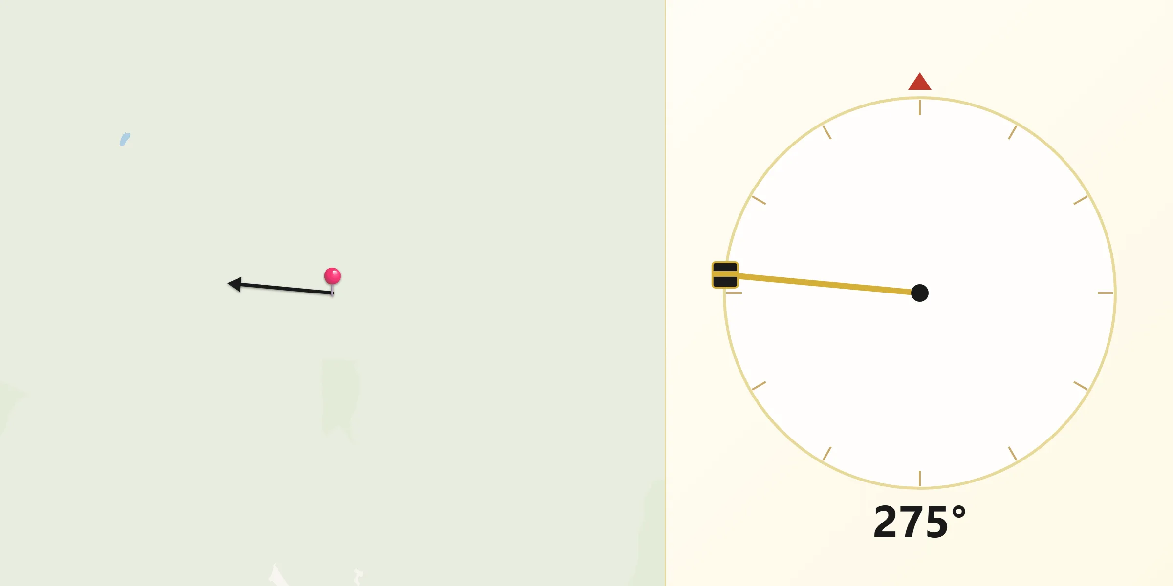 Qibla Direction from Break O'Day