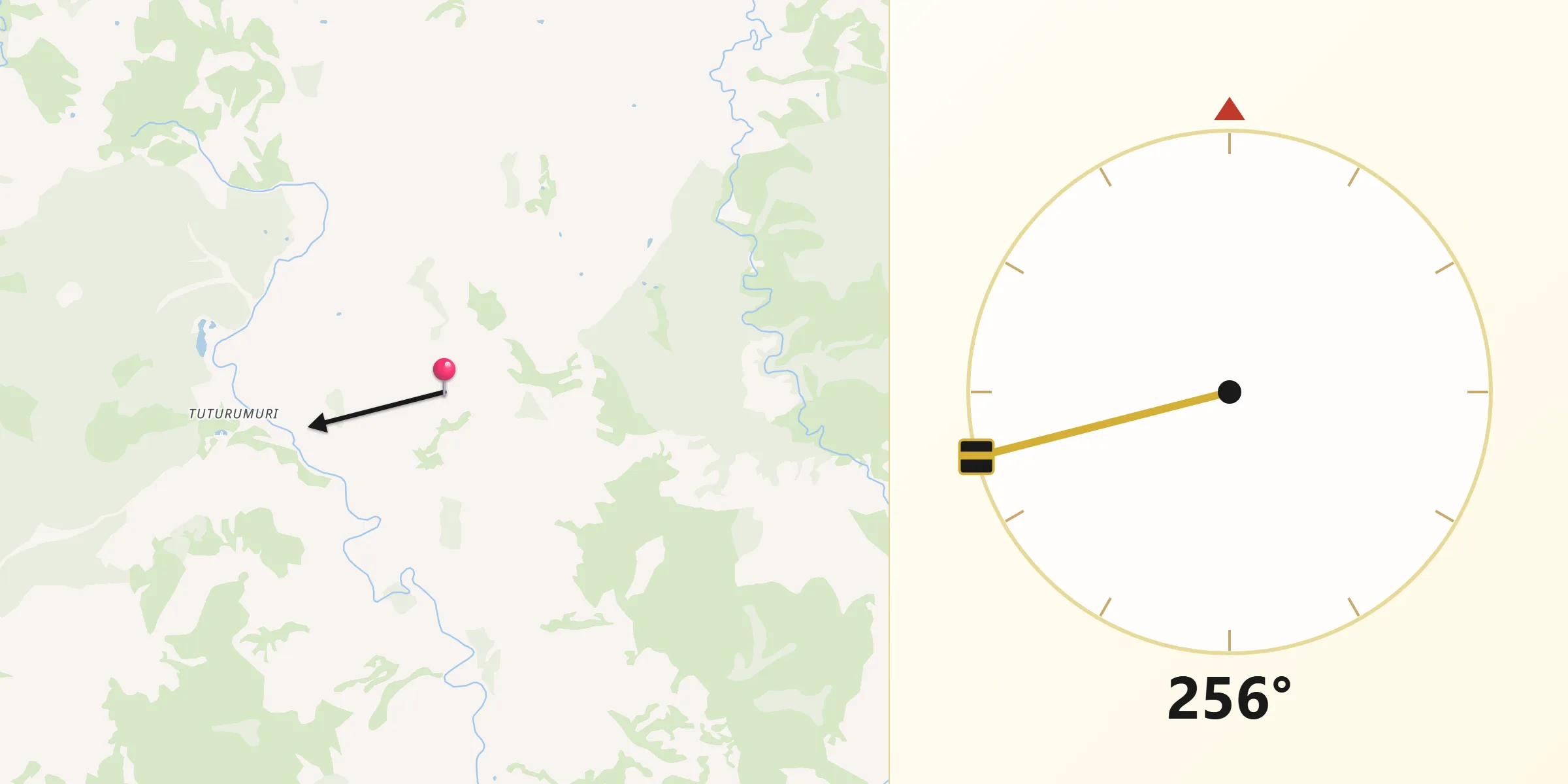 Qibla Direction from Waipawa