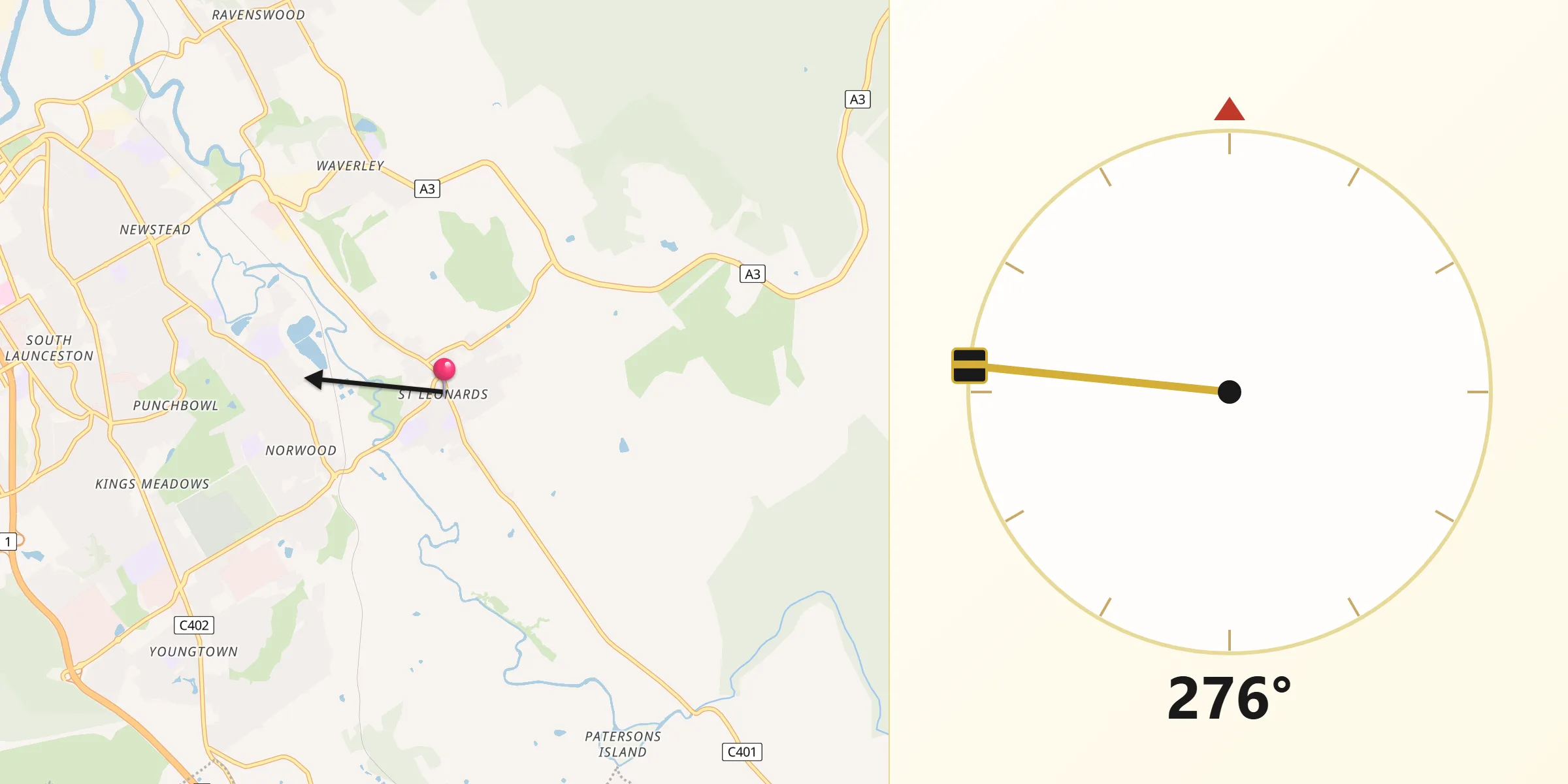 Qibla Direction from Saint Leonards