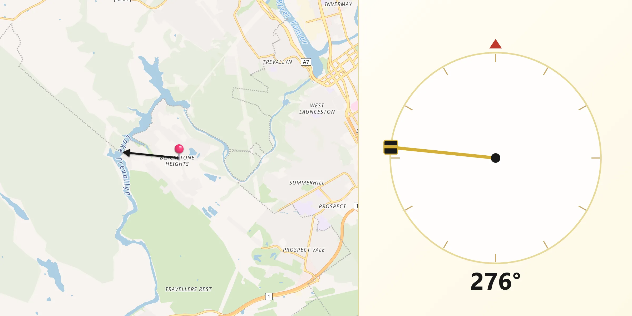 Qibla Direction from Blackstone Heights
