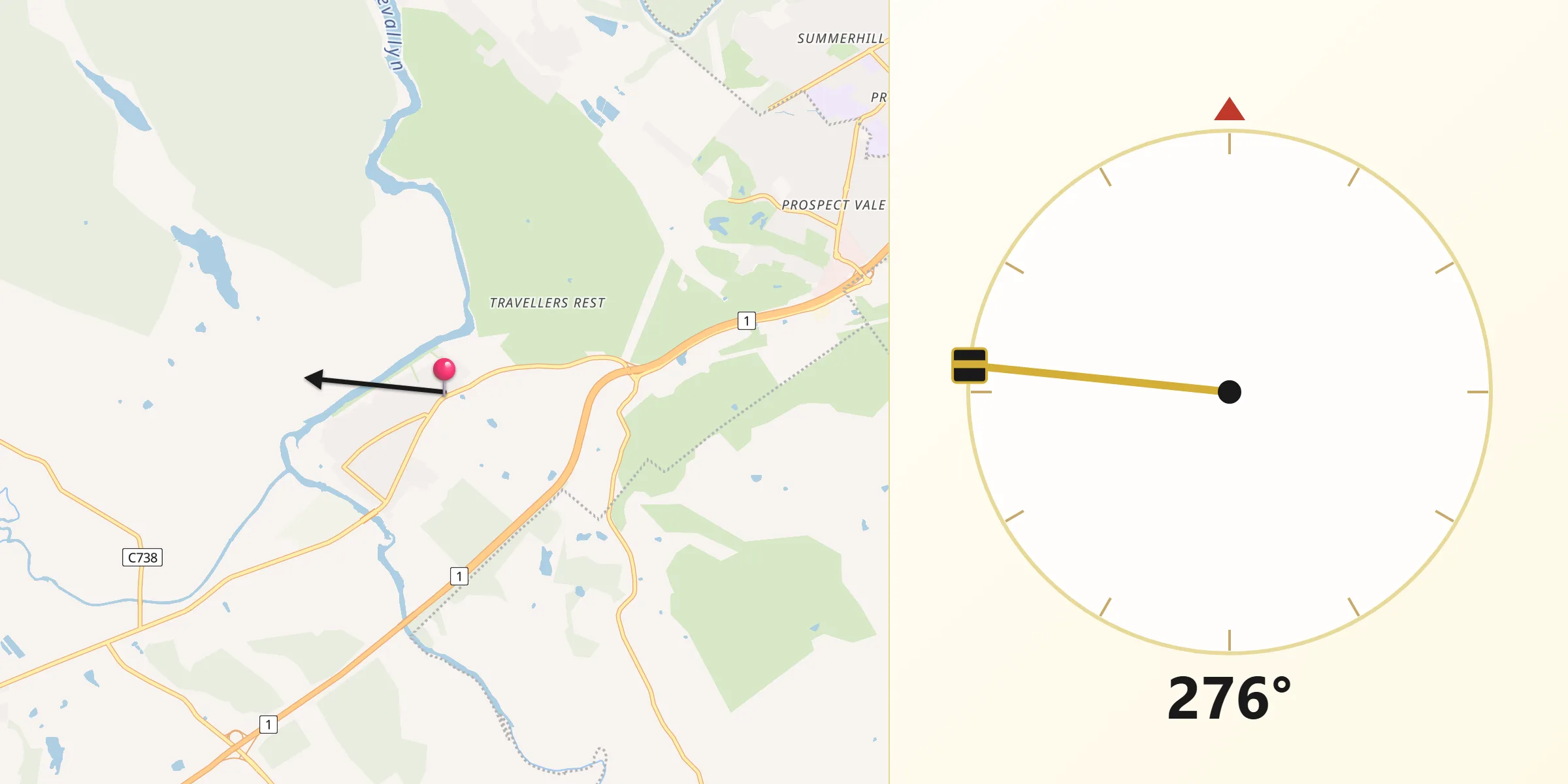 Qibla Direction from Hadspen