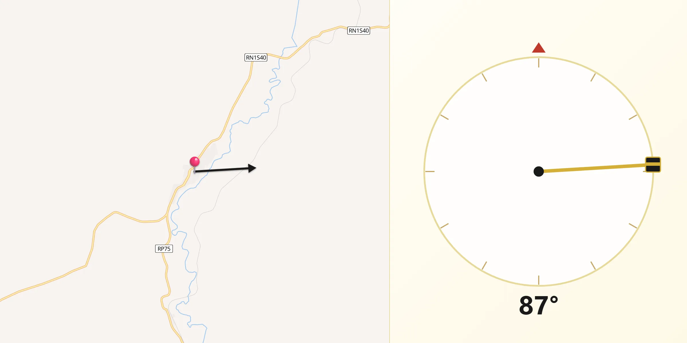 Dirección de la Qibla desde Ñorquinco