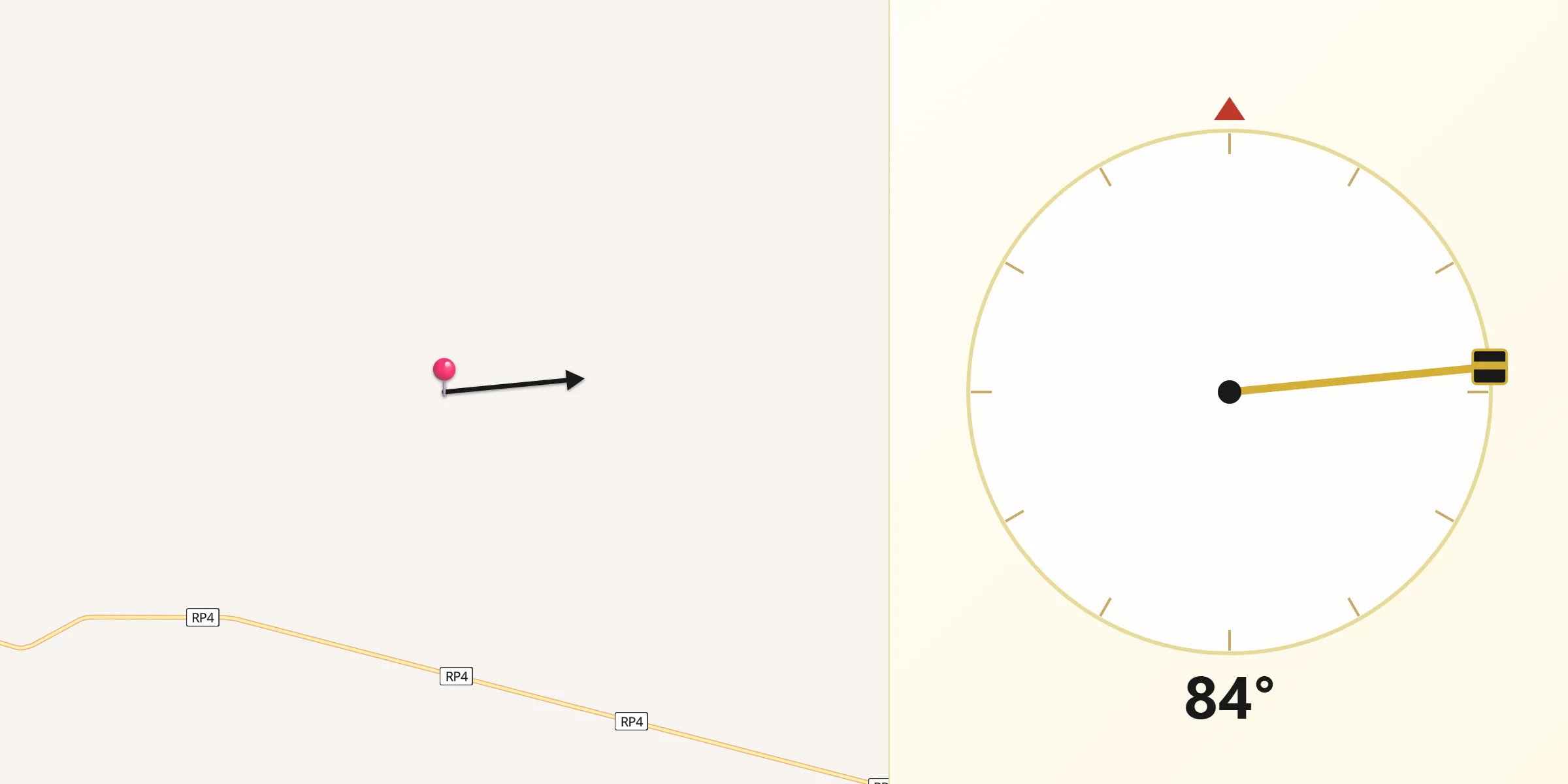 Dirección de la Qibla desde Departamento de Telsen