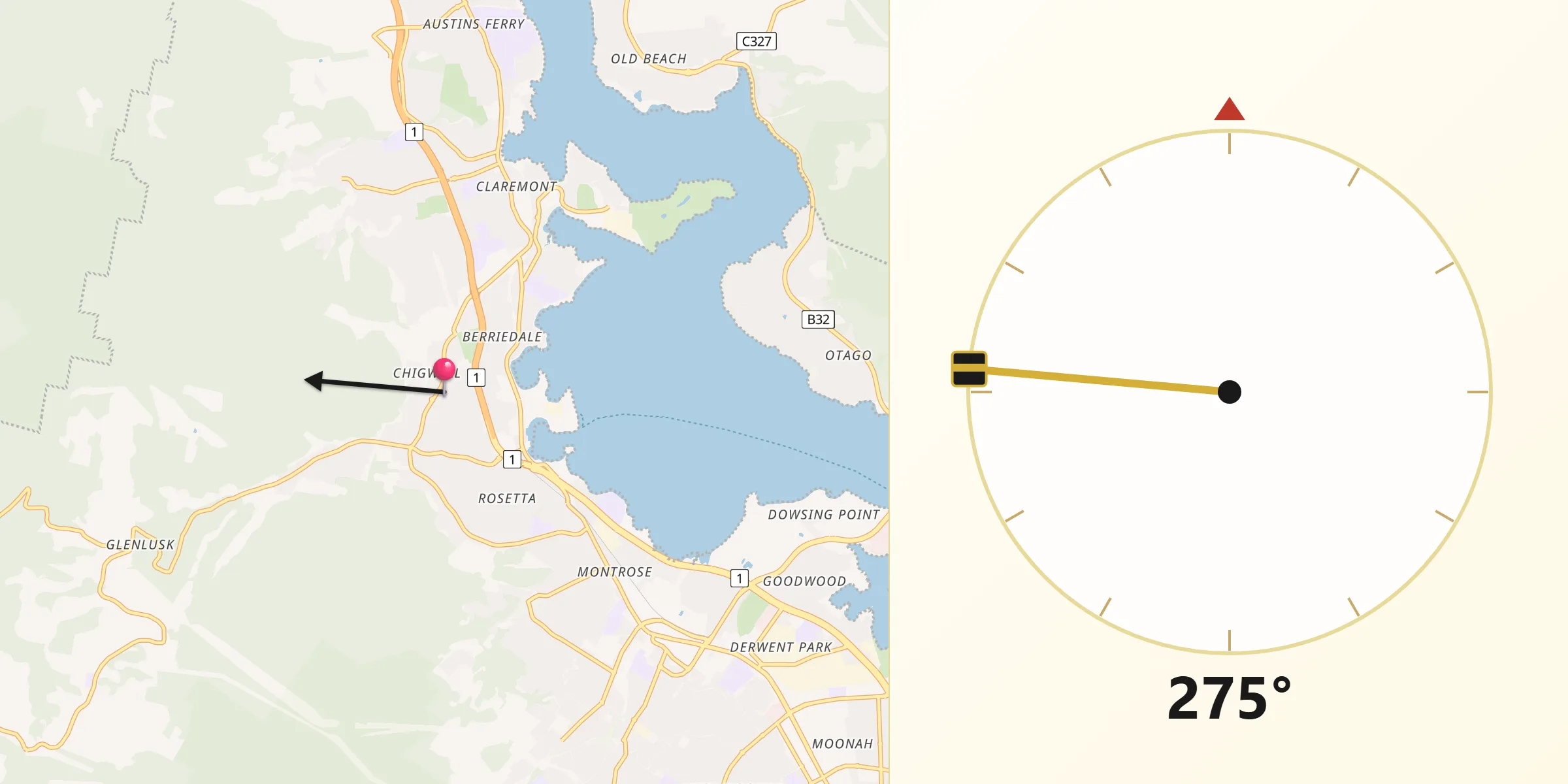 Qibla Direction from Chigwell
