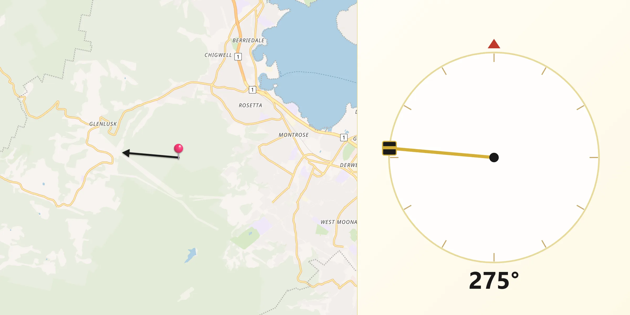 Qibla Direction from Glenorchy