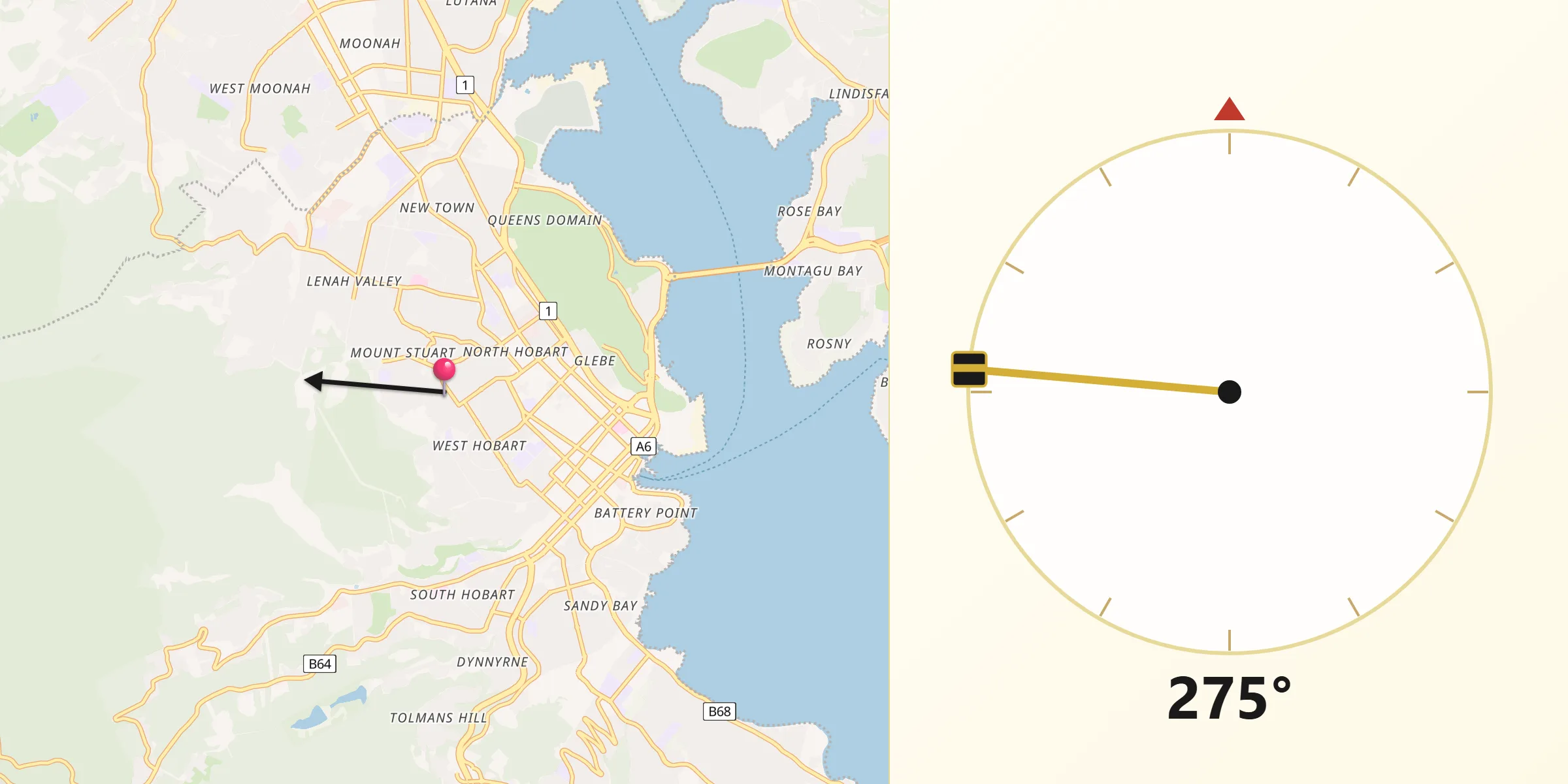 Qibla Direction from West Hobart