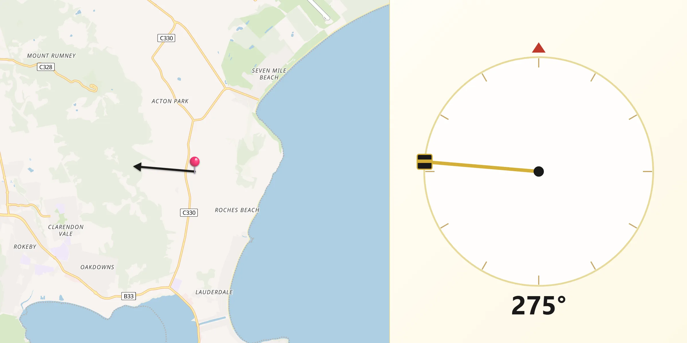 Qibla Direction from Acton Park