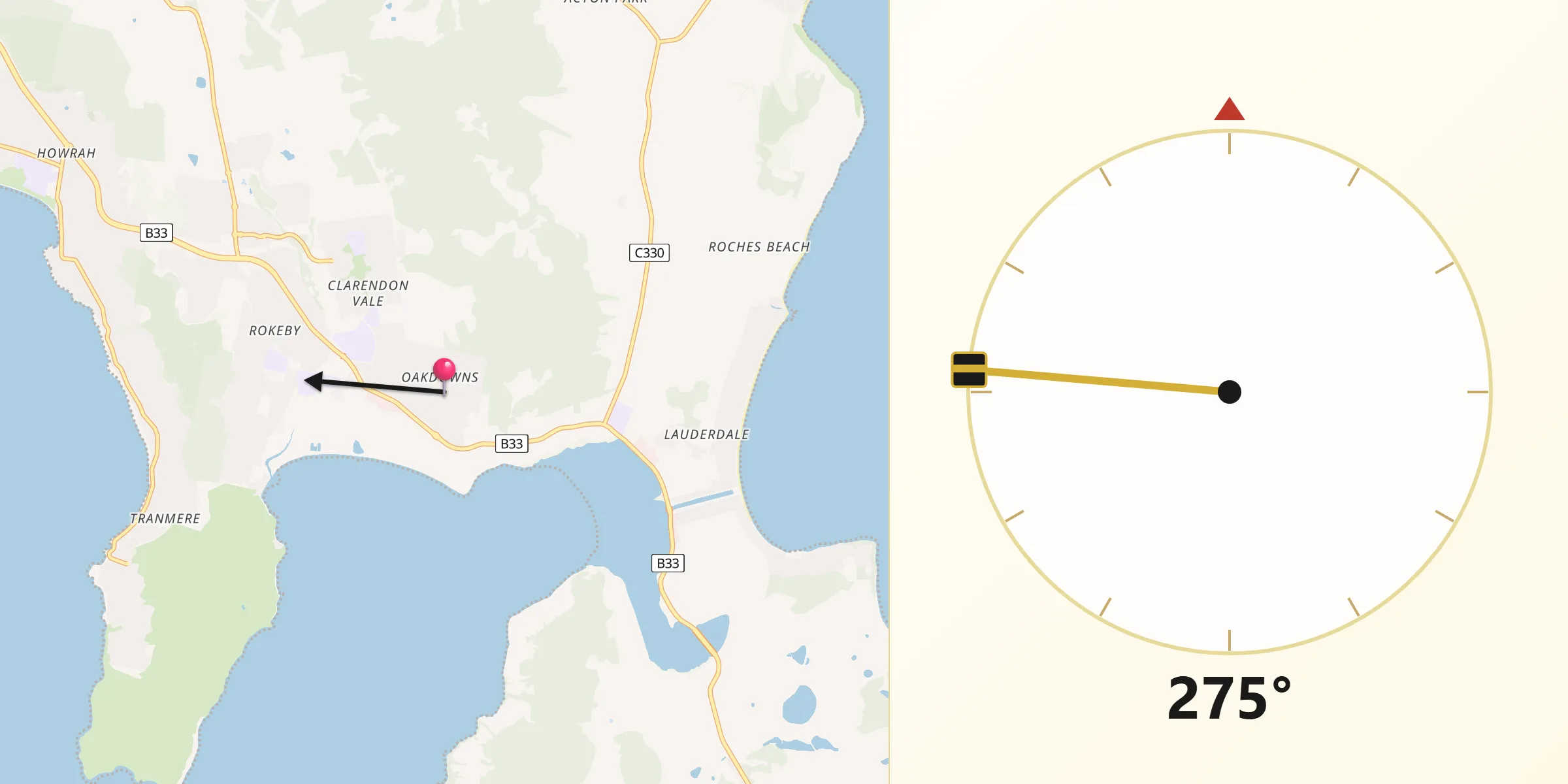 Qibla Direction from Oakdowns