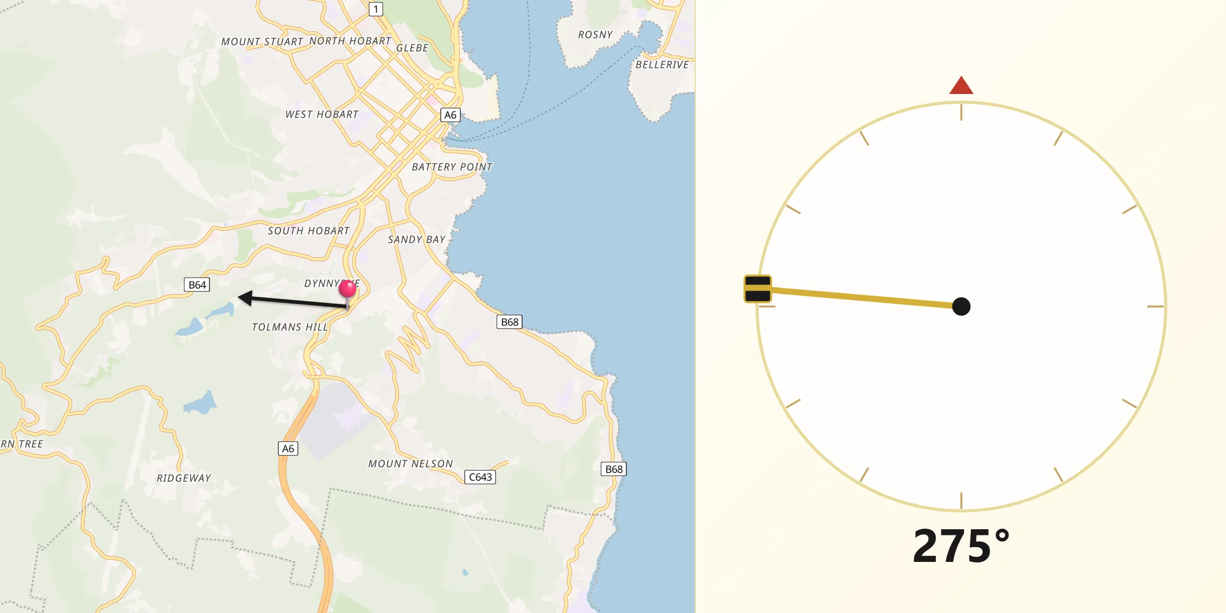 Qibla Direction from Dynnyrne