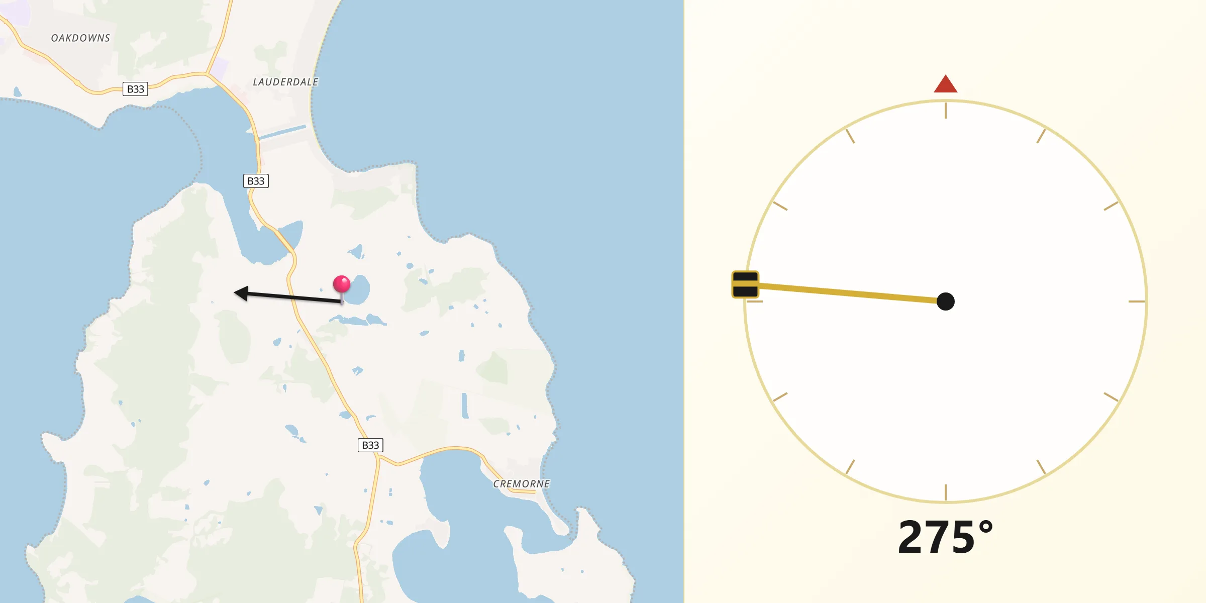 Qibla Direction from Sandford