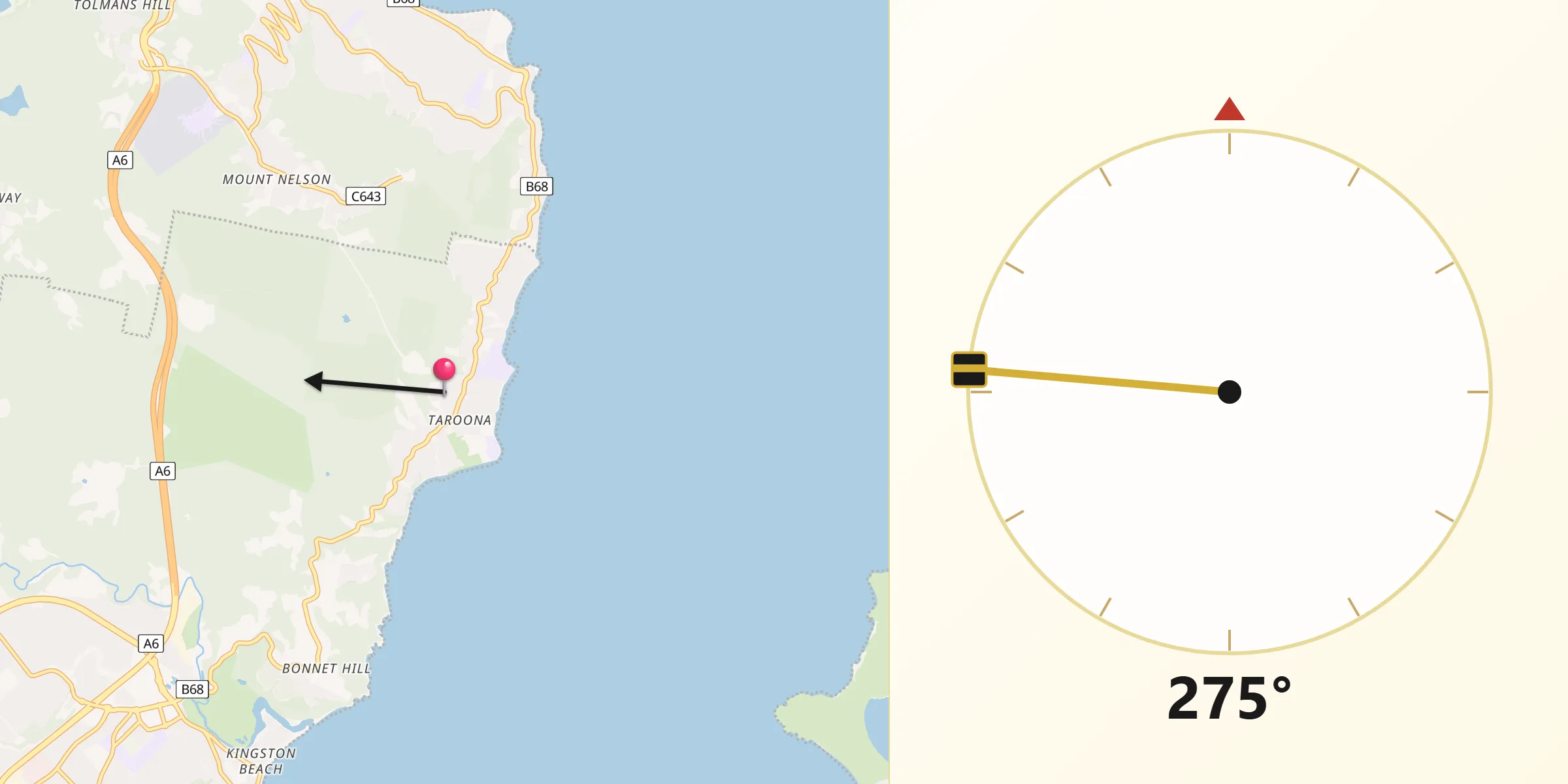 Qibla Direction from Taroona